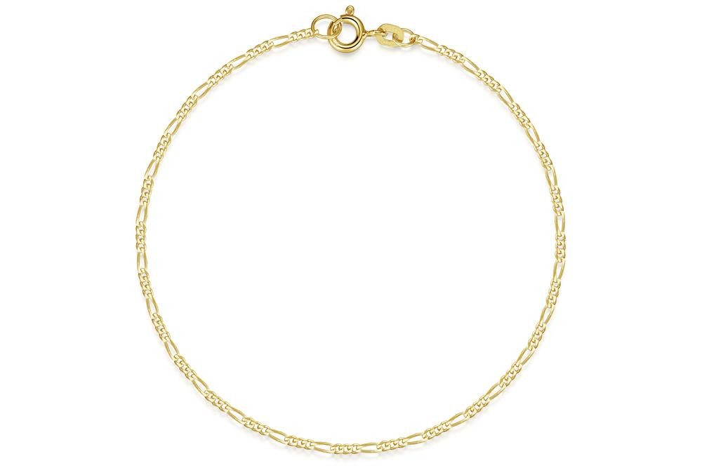 Silberkettenstore Goldarmband Figarokette Armband 1,5mm -