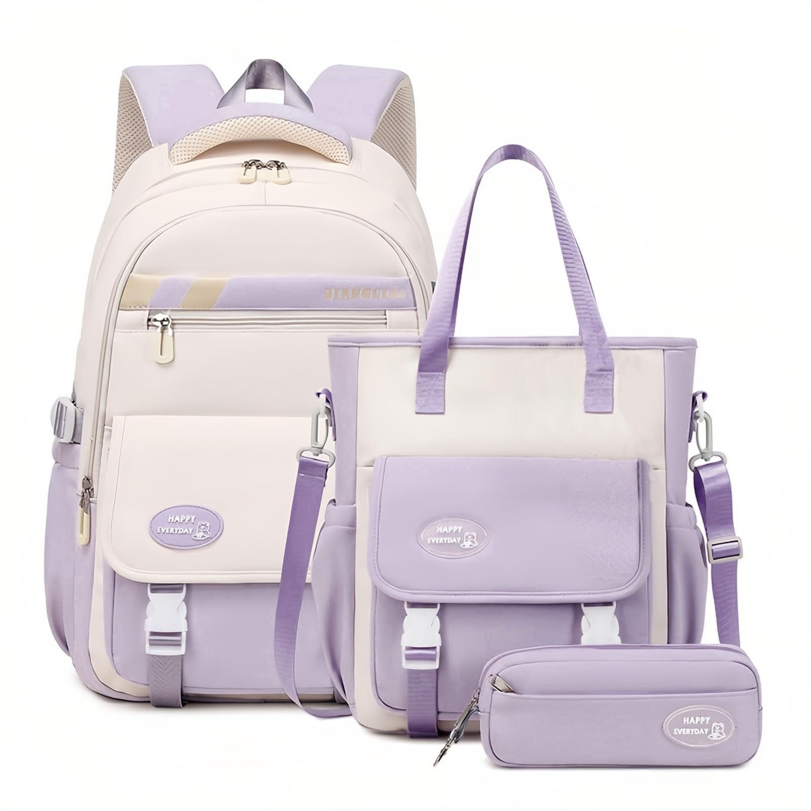 RWEUOQ Schulrucksack Schulrucksack-Set 3-tlg Schultasche Wasserabweisend