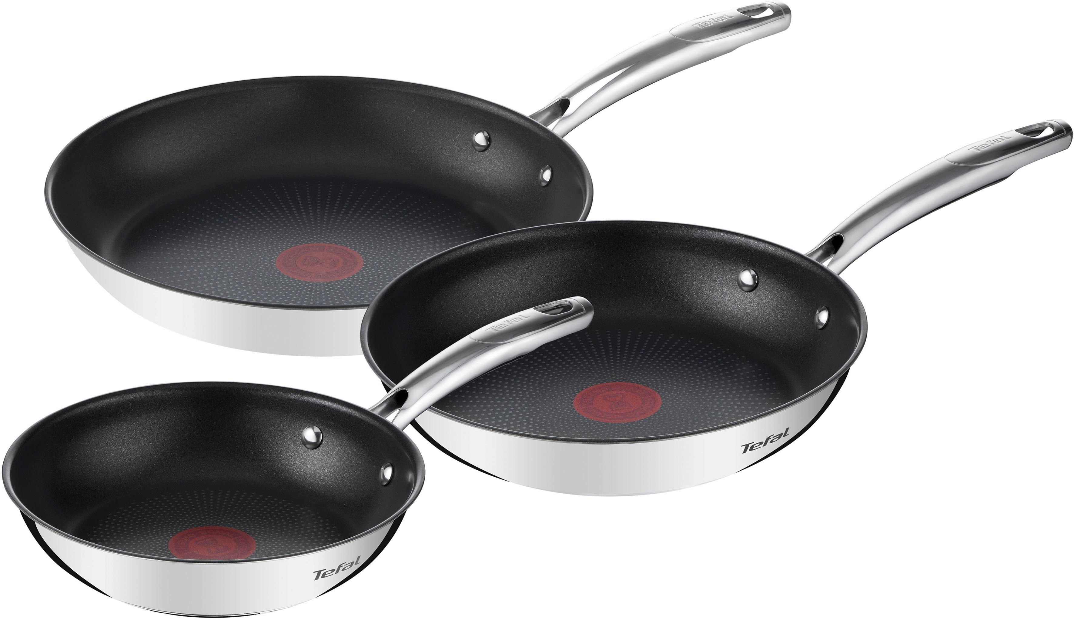 Tefal Pfannen-Set Duetto+, Edelstahl (Set, 3-tlg.,