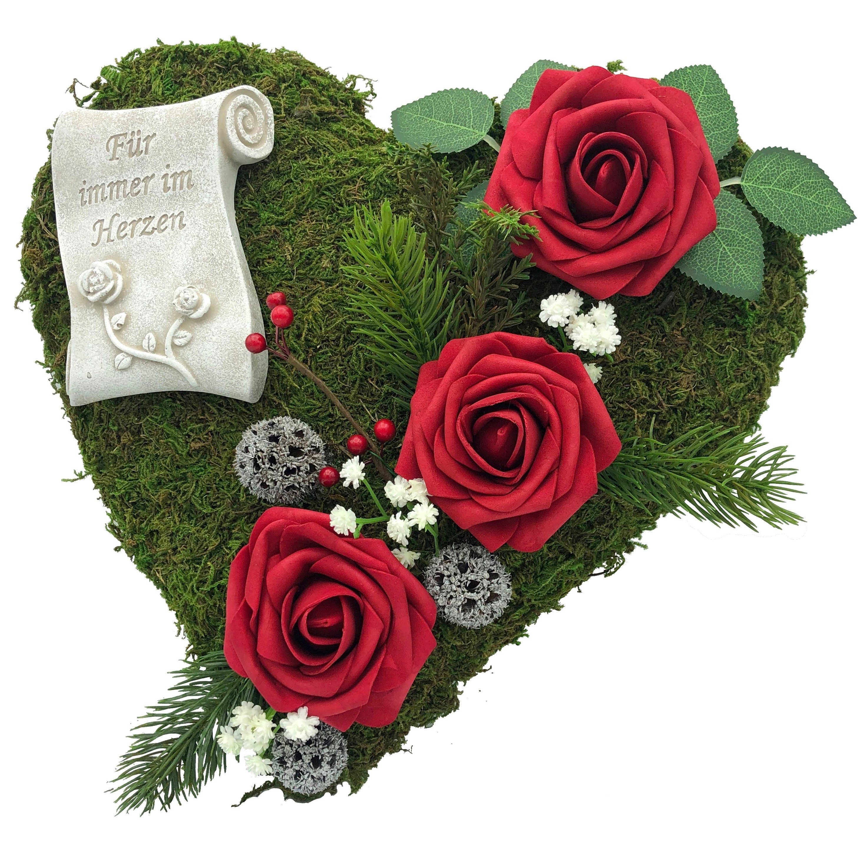 Radami Gartenfigur Grabgesteck Grabherz Gesteck -