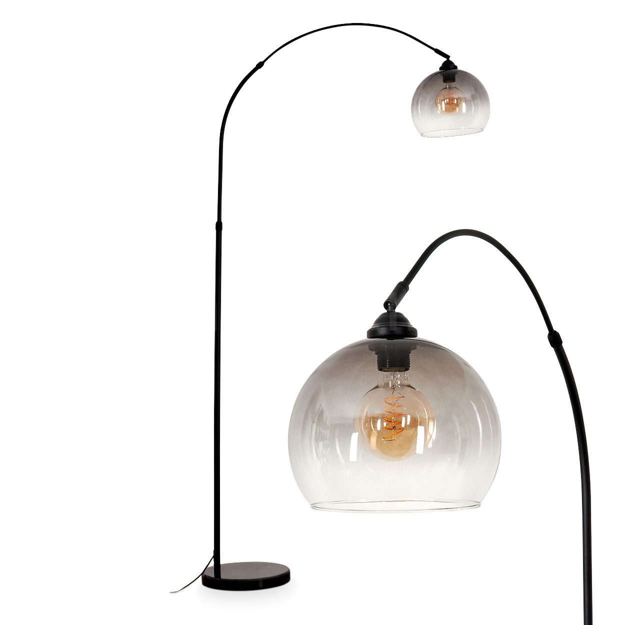 hofstein Stehlampe Stehlampe aus Metall/Glas/Marmor in