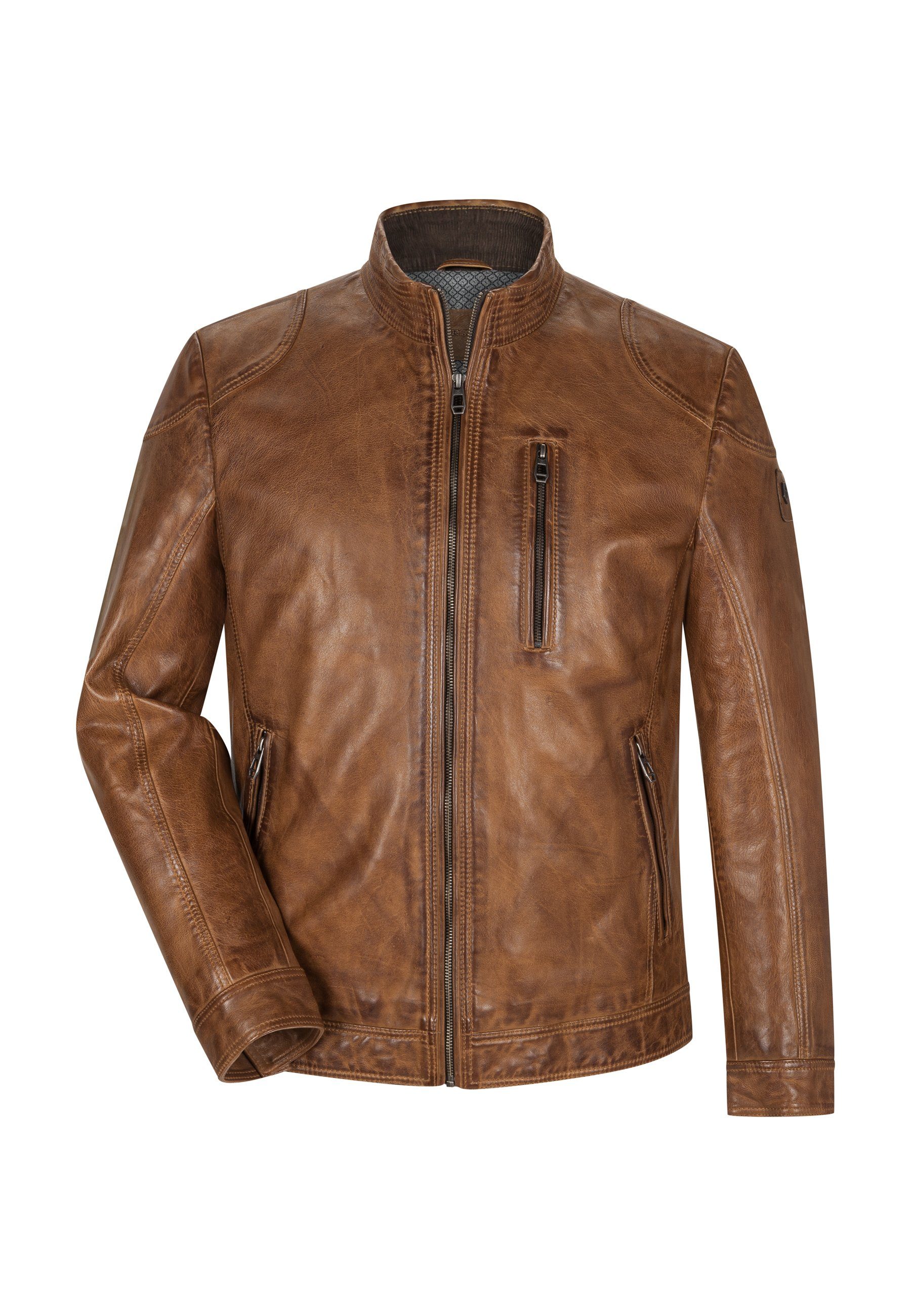 Milestone Lederjacke MSPepino Herren Bikerjacke Jacke