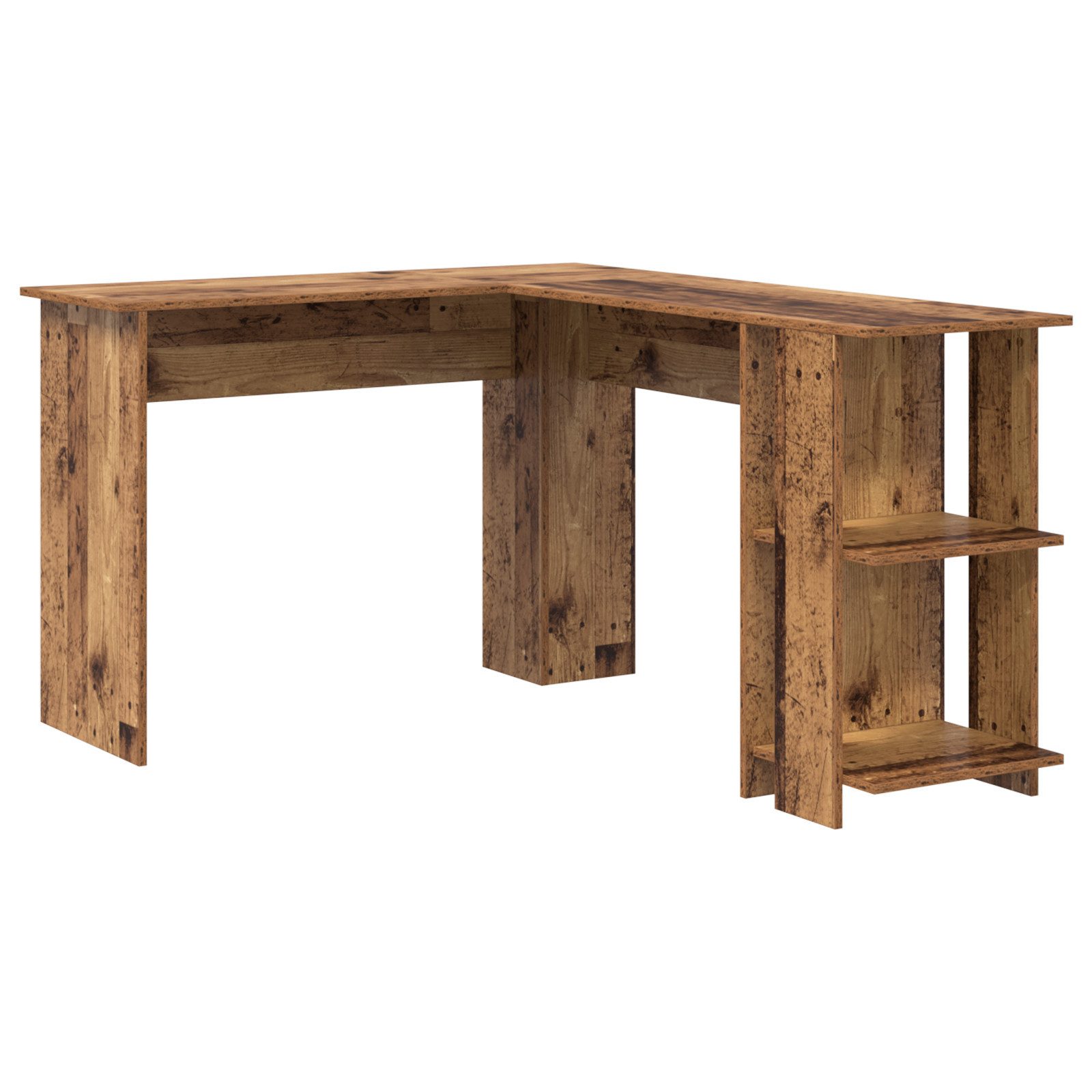 vidaXL Schreibtisch Brauner Eckschreibtisch Alte Holzoptik