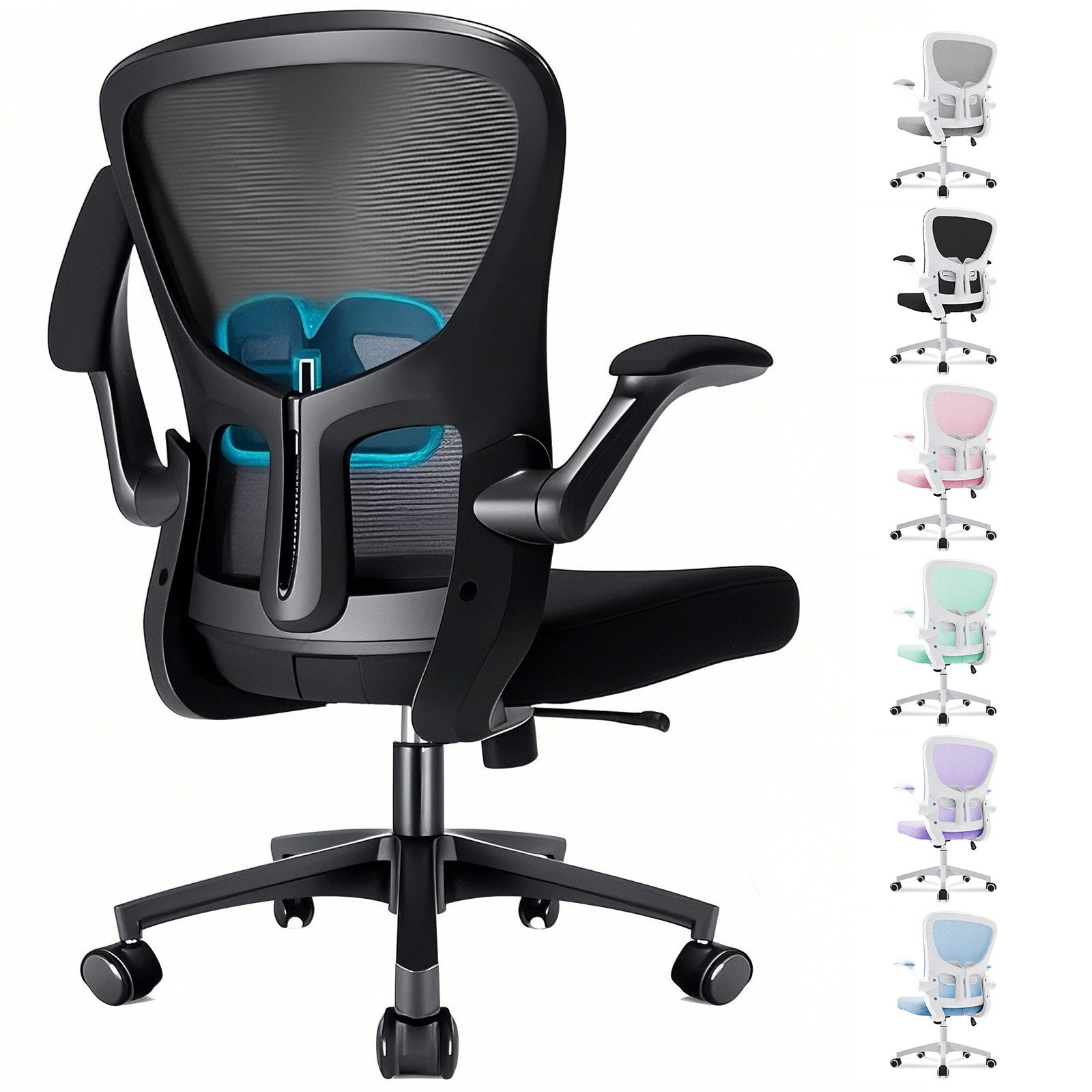 Durrafy Bürostuhl Ergonomischer Bürostuhl,Schreibtischstuhl mit klappbaren