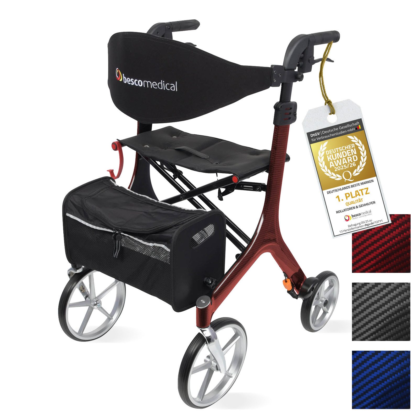 bescomedical Rollator CARBON - Premium Leichtgewichtrollator