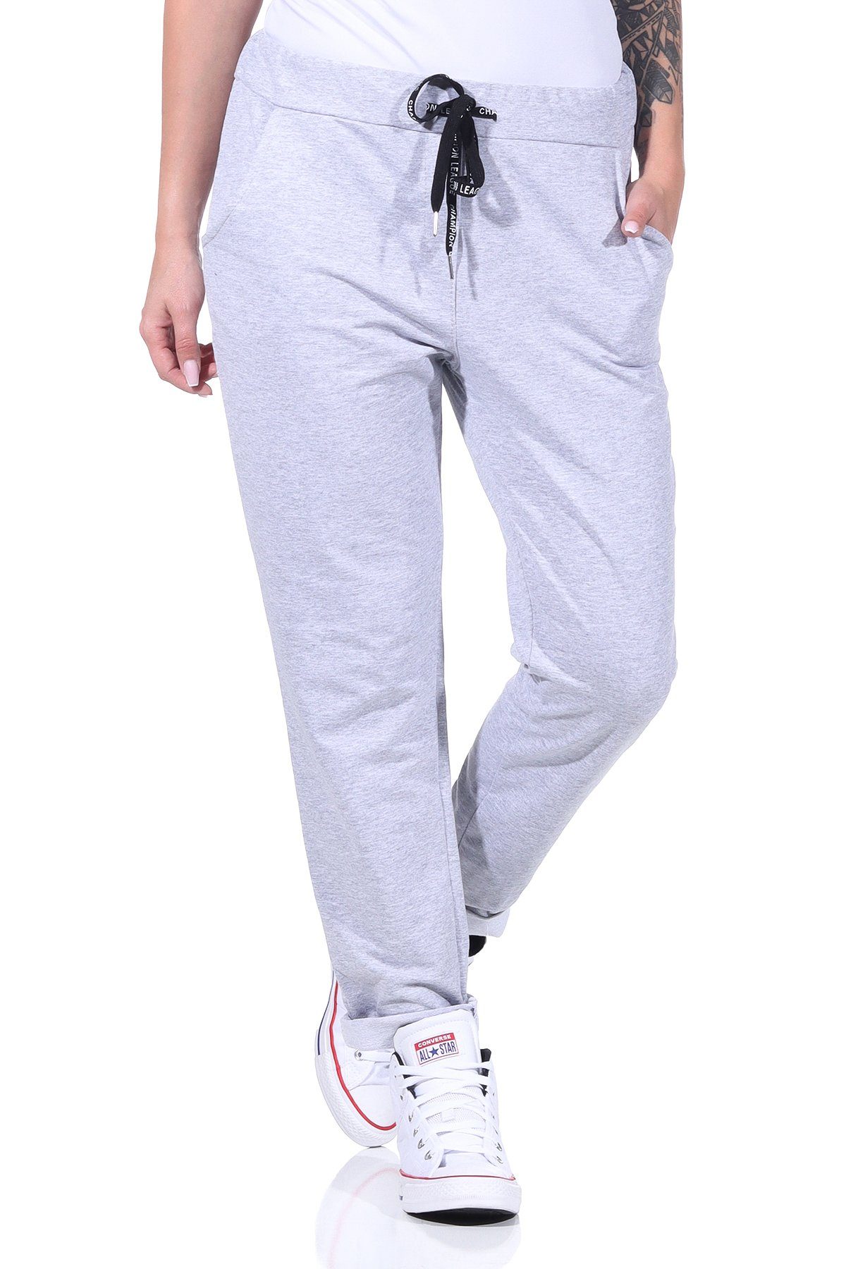CLEO STYLE Jogginghose Jogginghose 20 Hellgrau