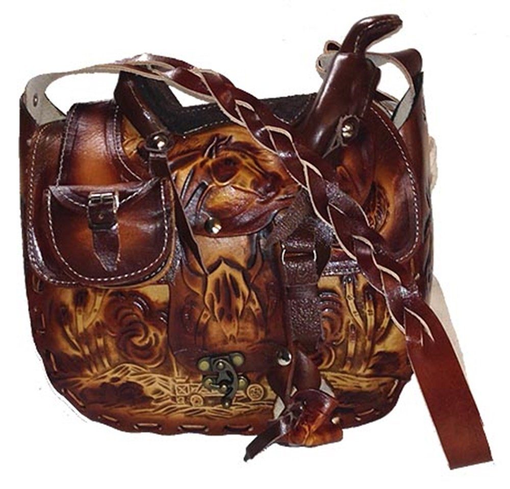 Westernlifestyle Handtasche Westerntasche Sattel aus echtem