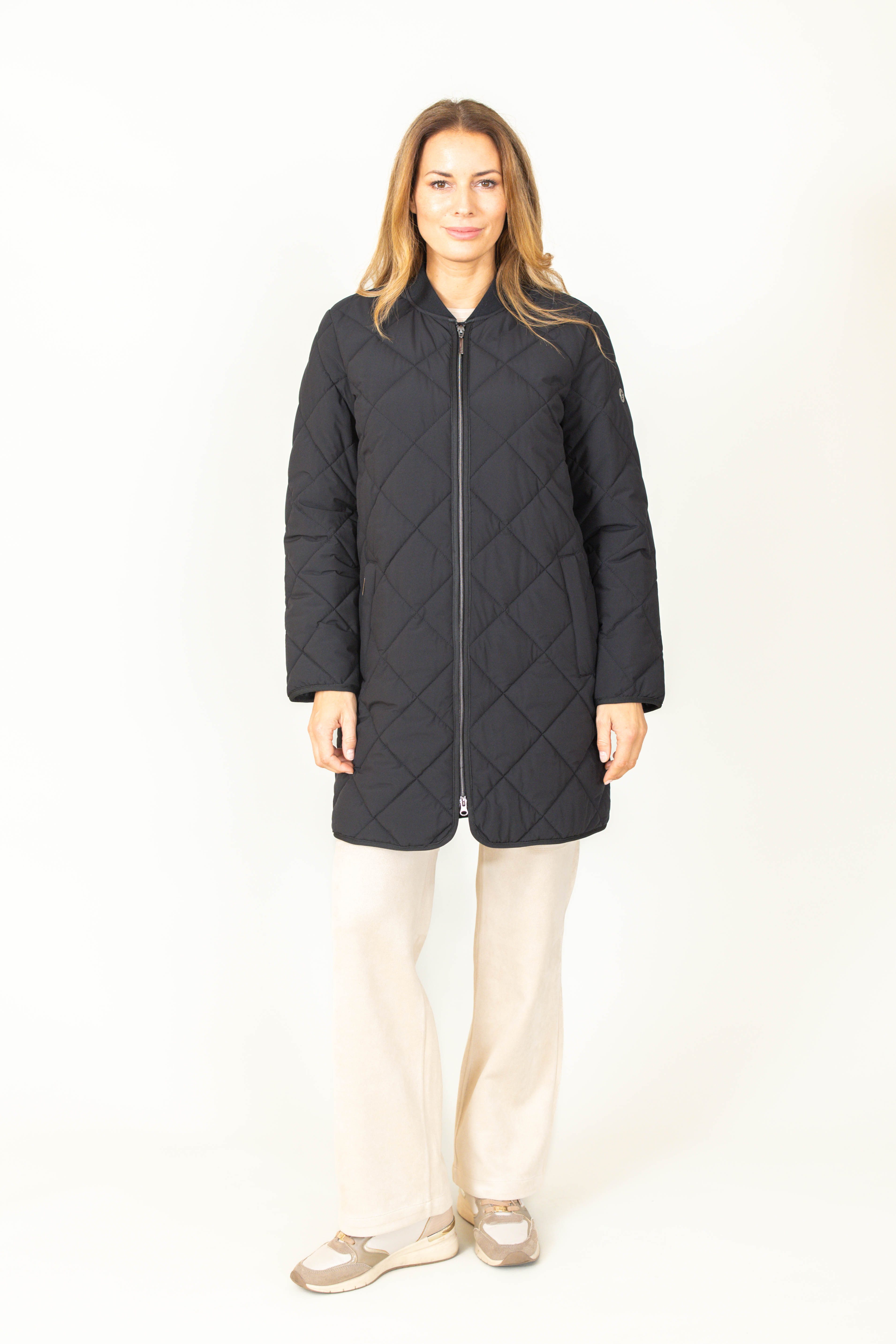 WEGA Green Goose Bomberjacke Rautenstepp-Longbomber 'Natural-Stretch'