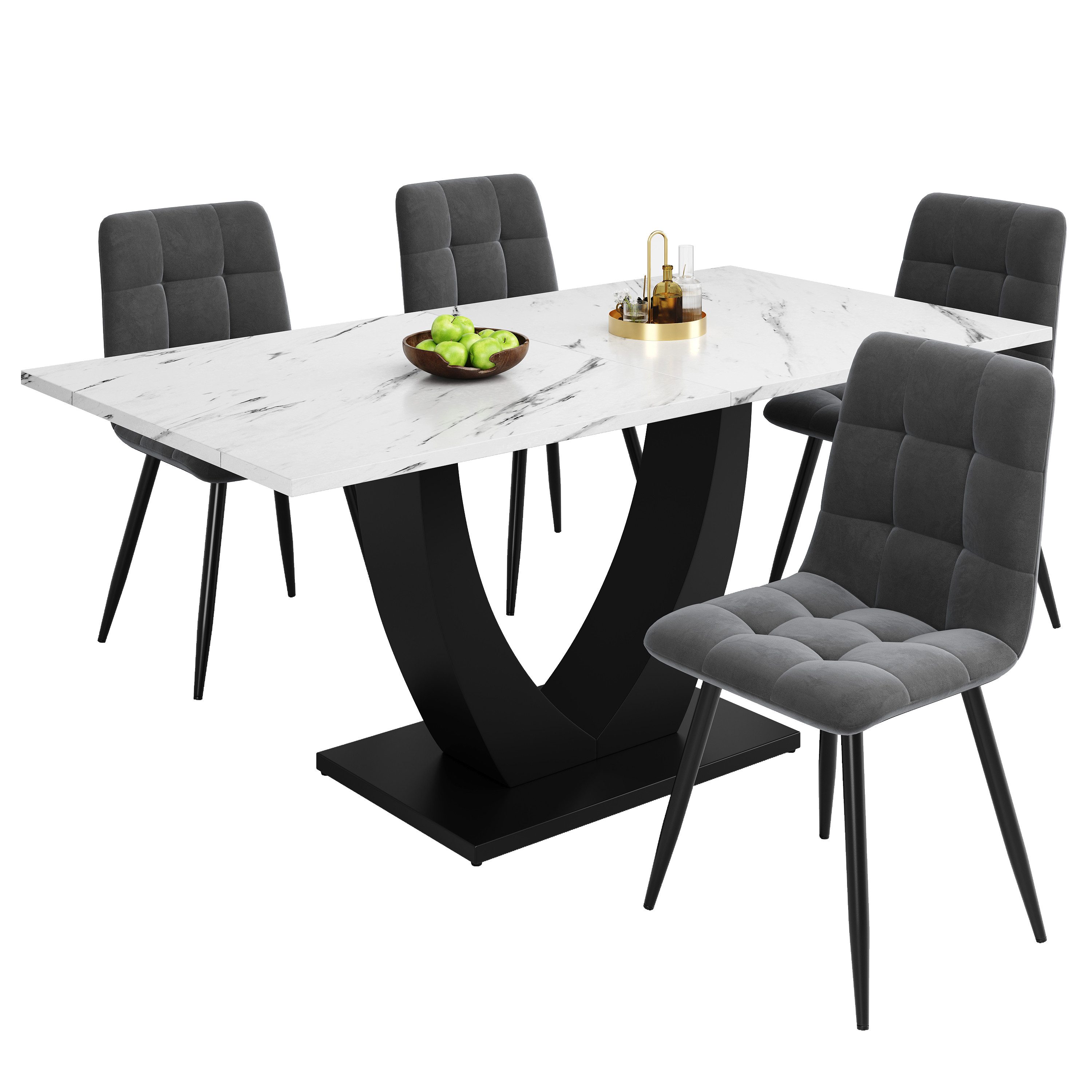 OKWISH Esstisch Langer Tisch,Moderne Esstisch,Esstisch-Set (Stilvolles