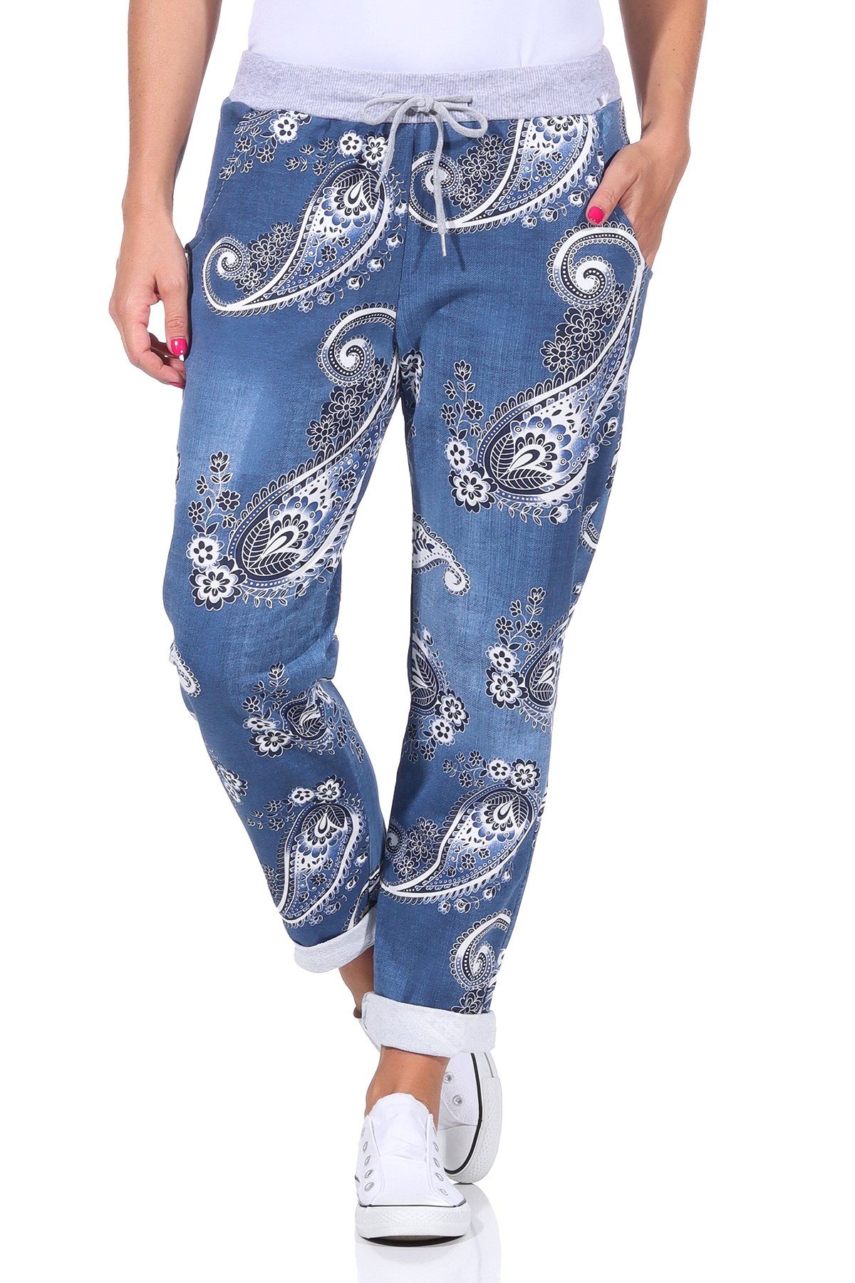 CLEO STYLE Jogginghose Jogginghose 91 Dunkelblau