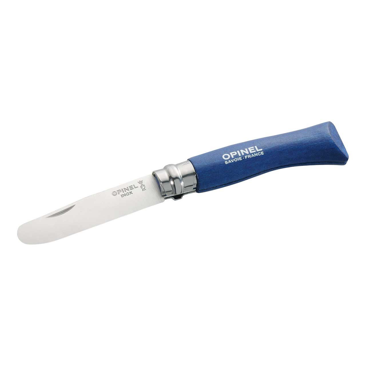 Opinel Taschenmesser Kindermesser Schnitzmesser Buchenholzgriff blau,
