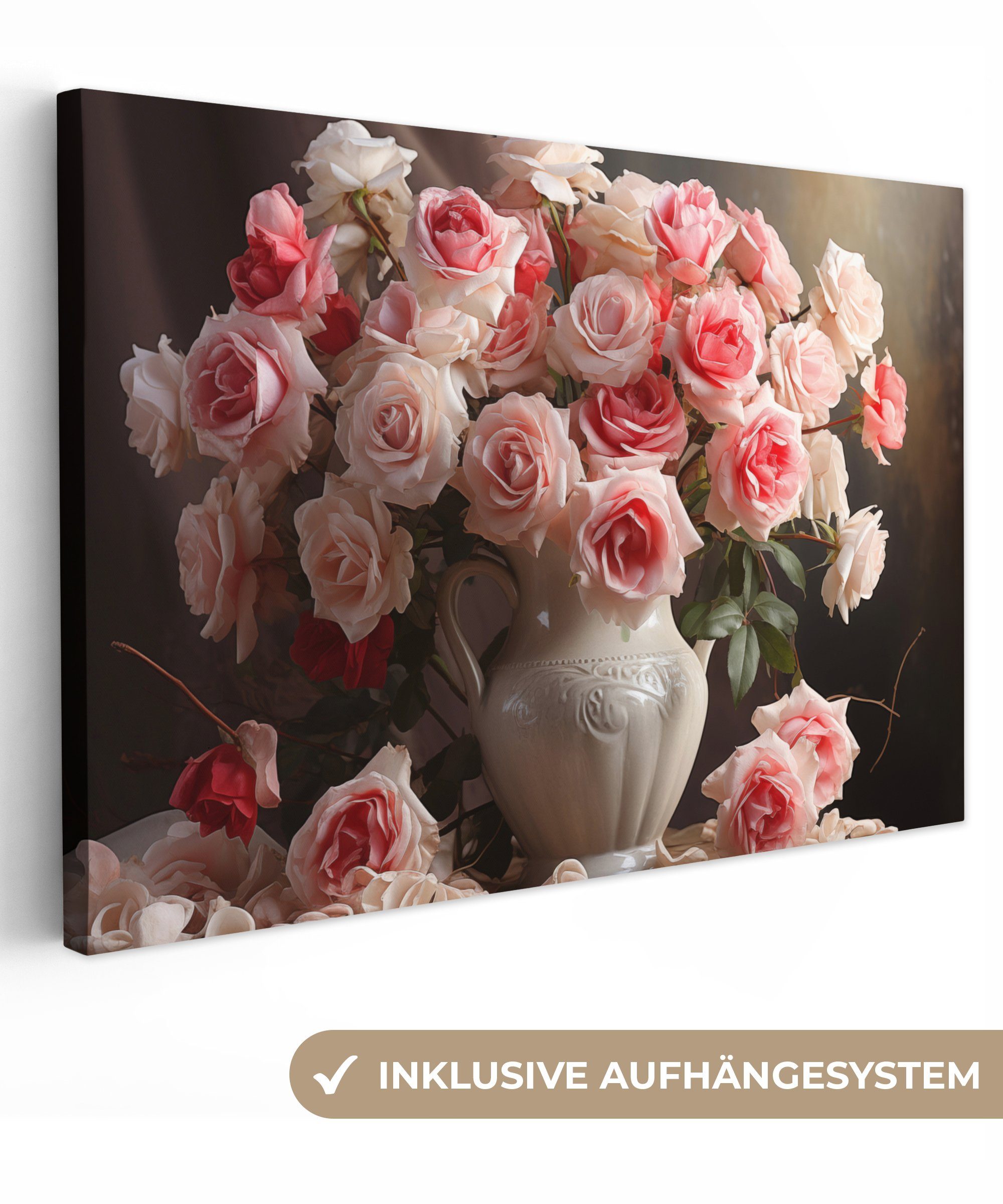 OneMillionCanvasses® Leinwandbild Blumen - Rosen -