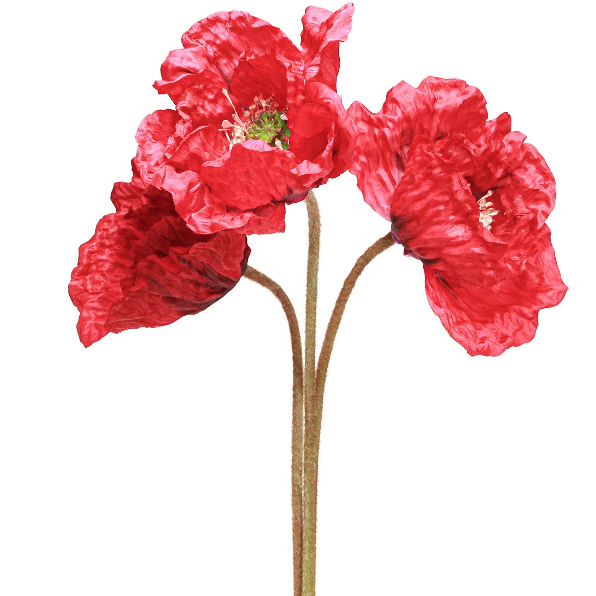 Kunstblume Deko Mohn Kunstblumen 88cm 3