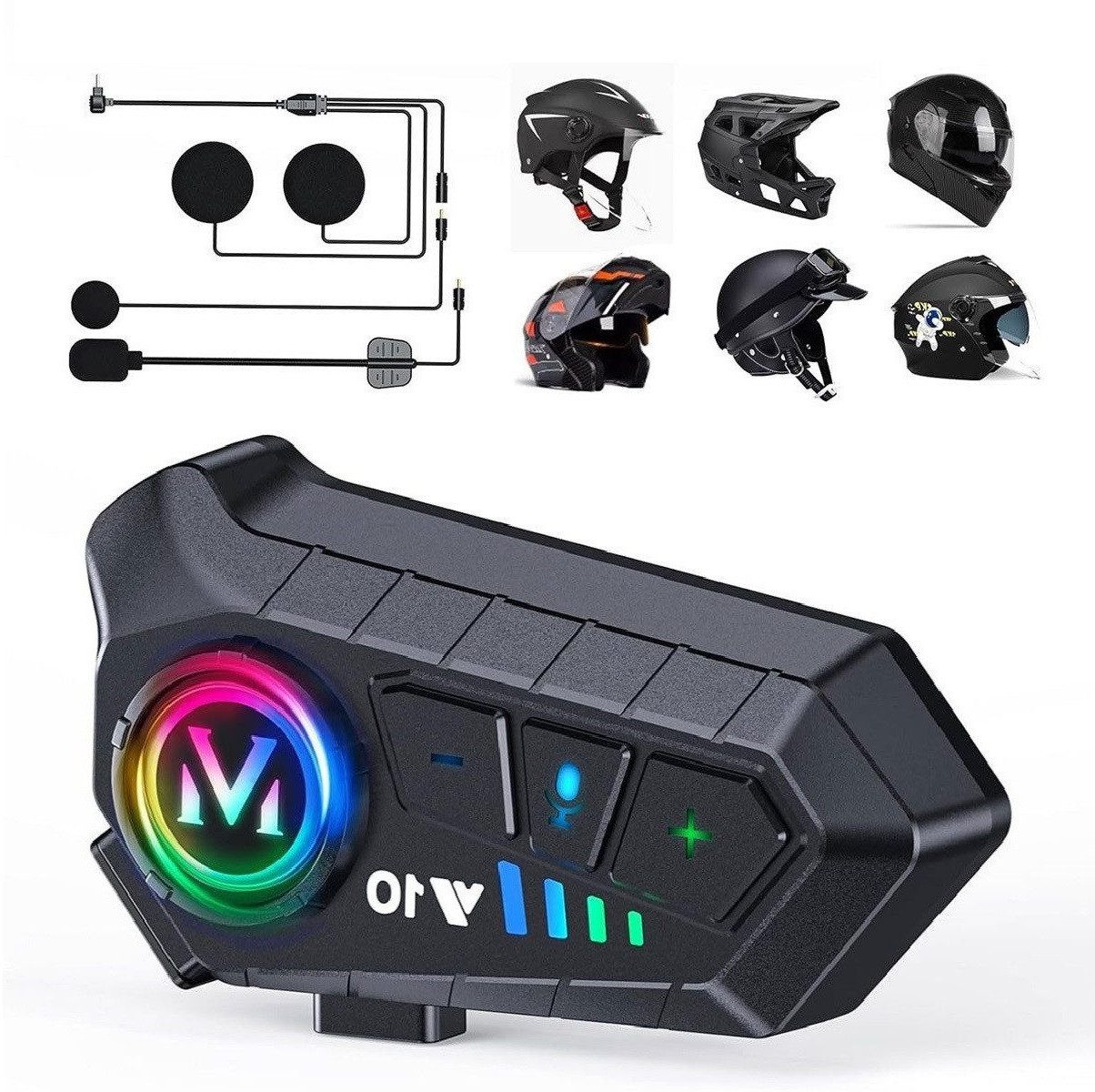 Welikera Motorradhelm Motorradhelm Bluetooth-Headset, drahtloses Bluetooth-Headset