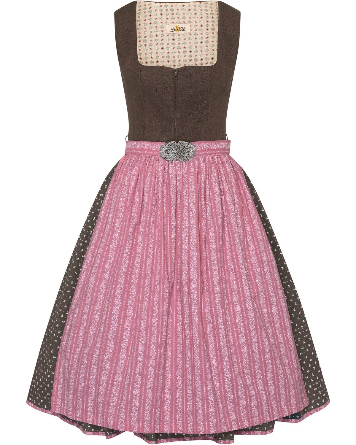 Almsach Dirndl Midi Dirndl mit Reißverschluss