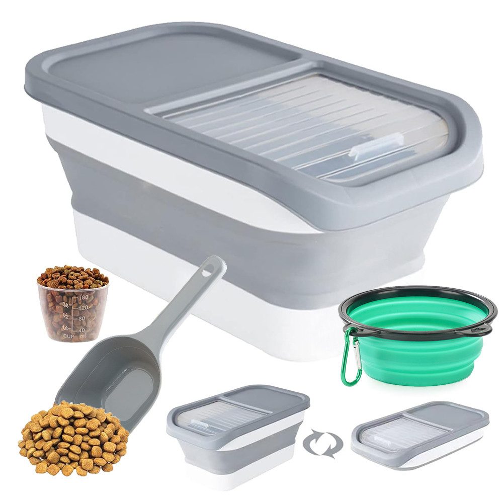 NUODWELL Futterbehälter Hundefutter Aufbewahrung,Faltbare Futterbox mit