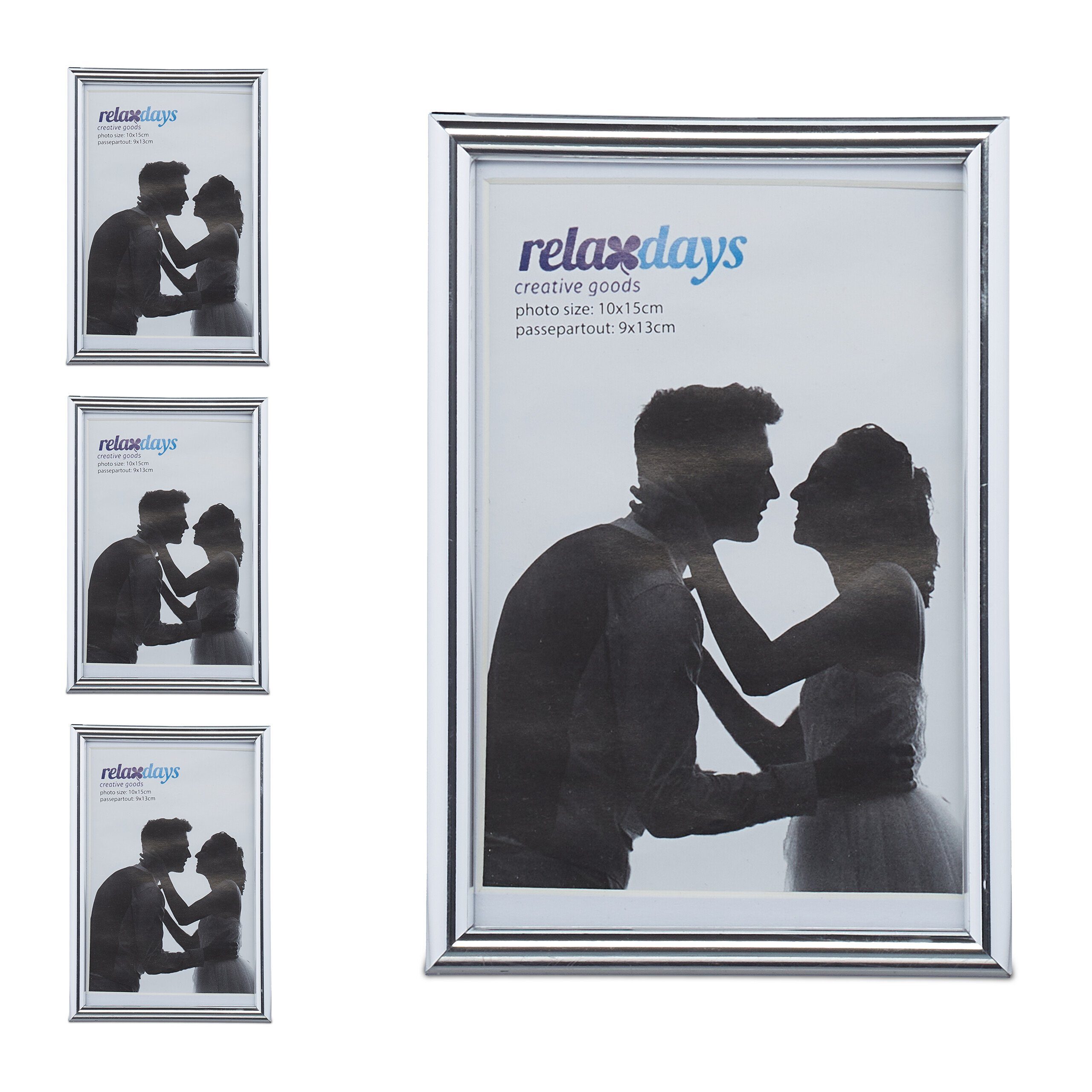 relaxdays Bilderrahmen 4 x Bilderrahmen 10
