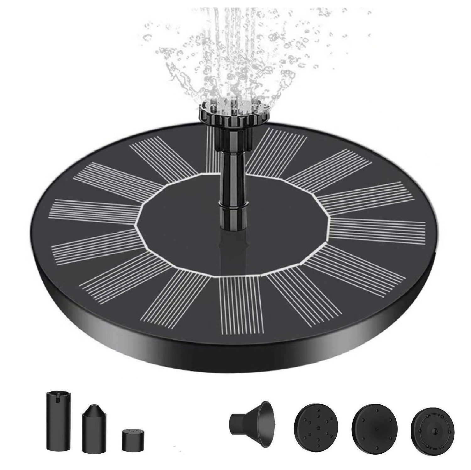 DOPWii Gartenbrunnen Solarpumpe,1.2W, 13*13CM,Solarbrunnen Mit 6