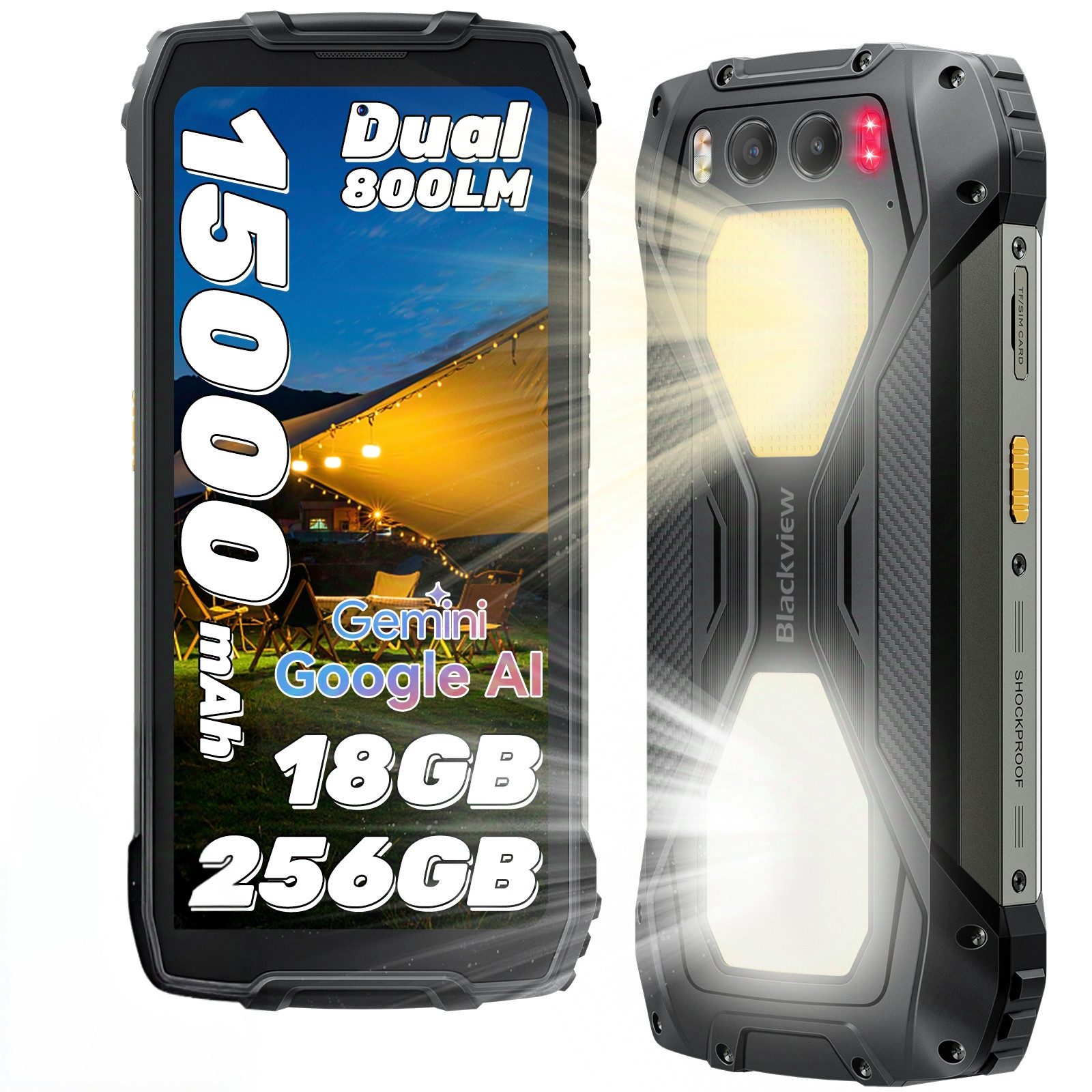 blackview BV7300 256GB 800LM Campinglicht Ohne