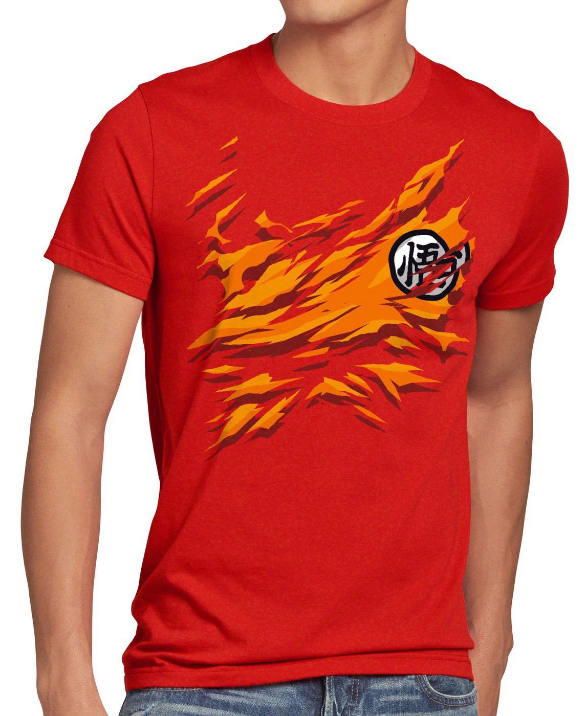 style3 T-Shirt Goku Brust super dragonball