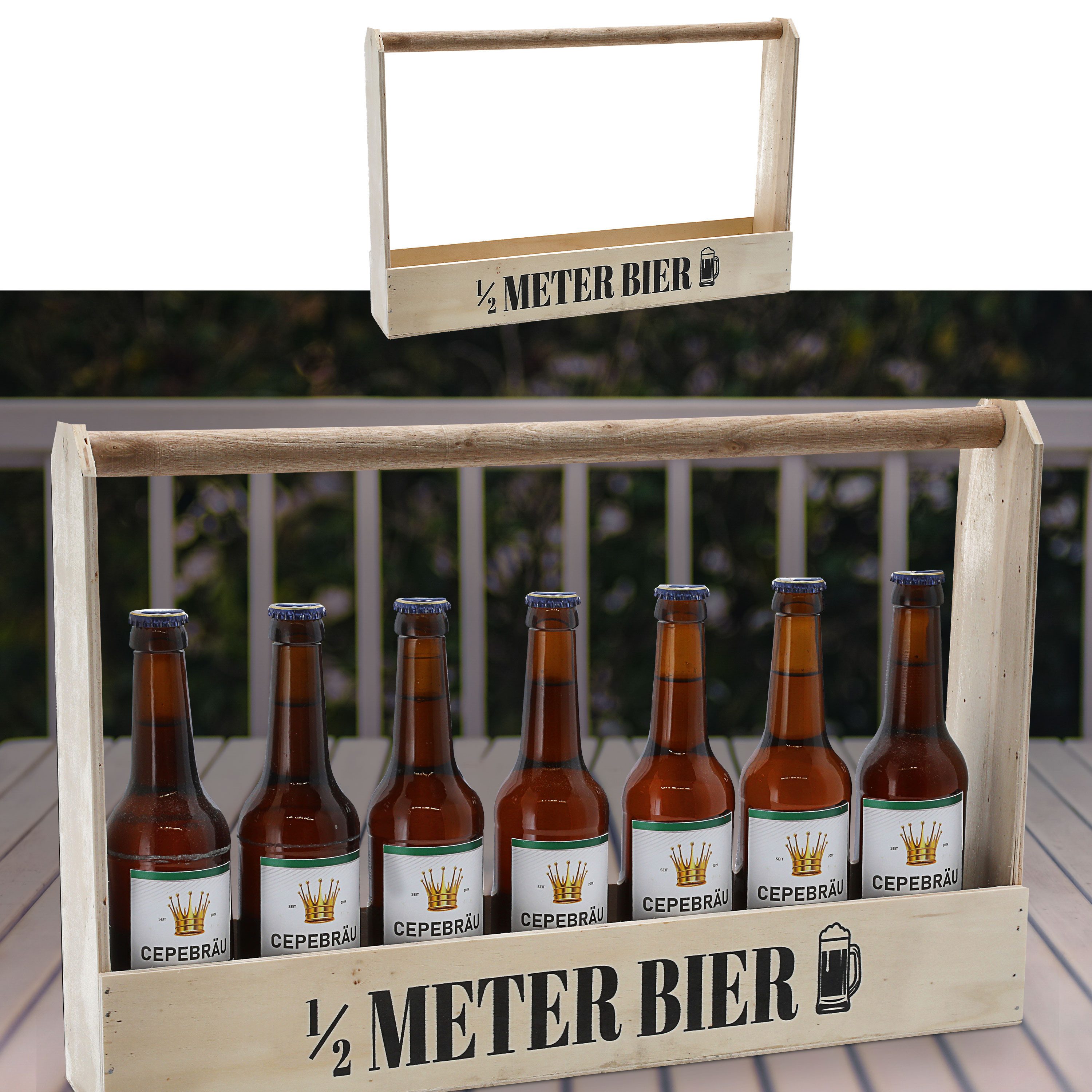 CEPEWA Flaschenträger Bierflaschenträger 1/2 Meter Bier