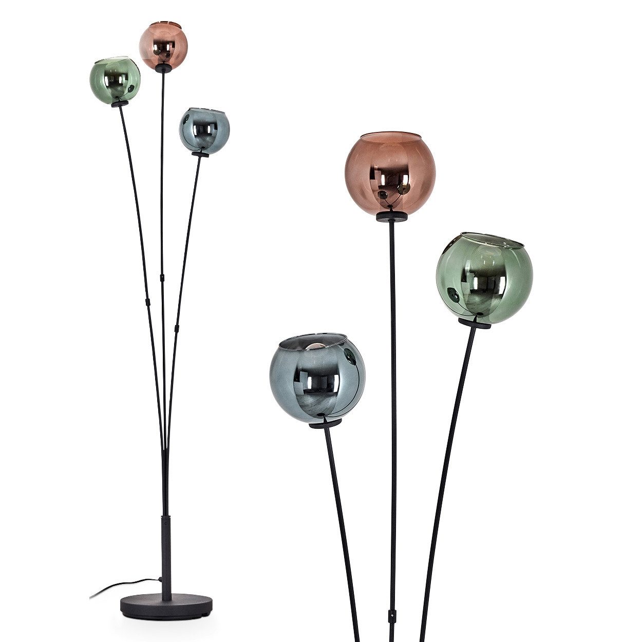 hofstein Stehlampe Stehlampe aus Metall/Glas in