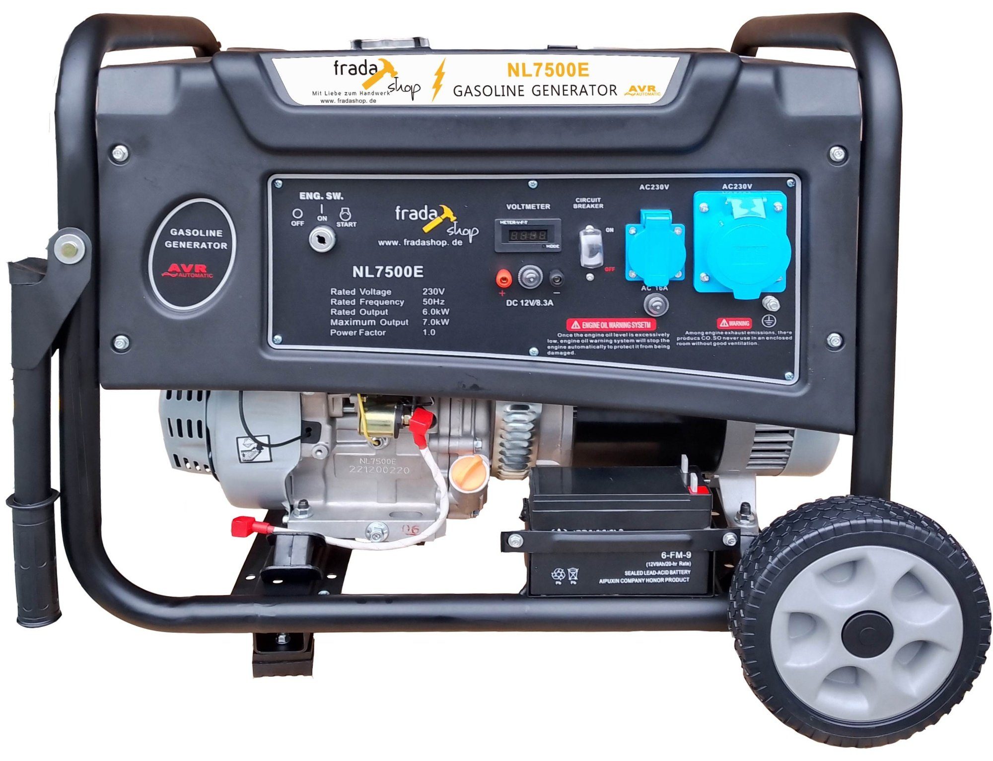 fradashop Stromerzeuger Benzin Generator AVR 7kW