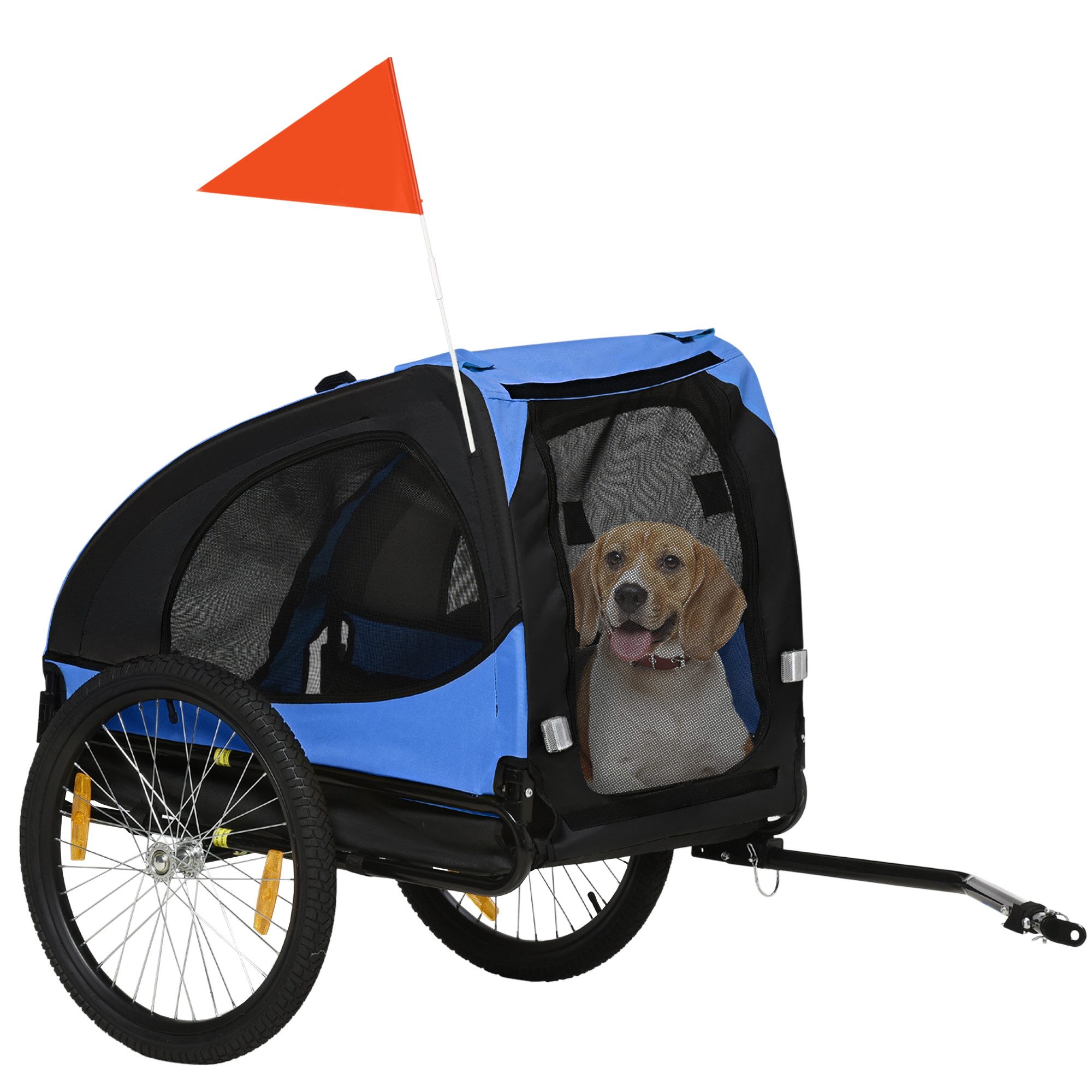 PawHut Fahrradhundeanhänger Hundeanhänger, klappbarer Fahrradanhänger, Hundebuggy,