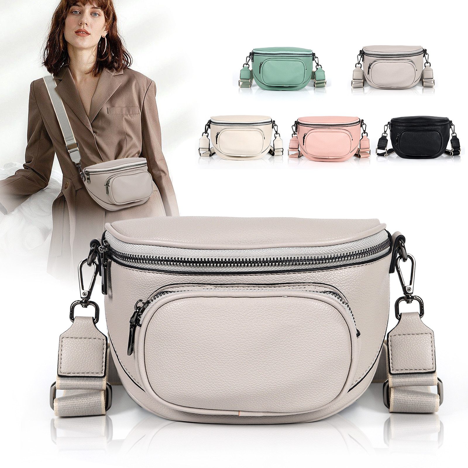 Defe Bauchtasche Damen Bauchtasche,Umhängetasche Damen Klein