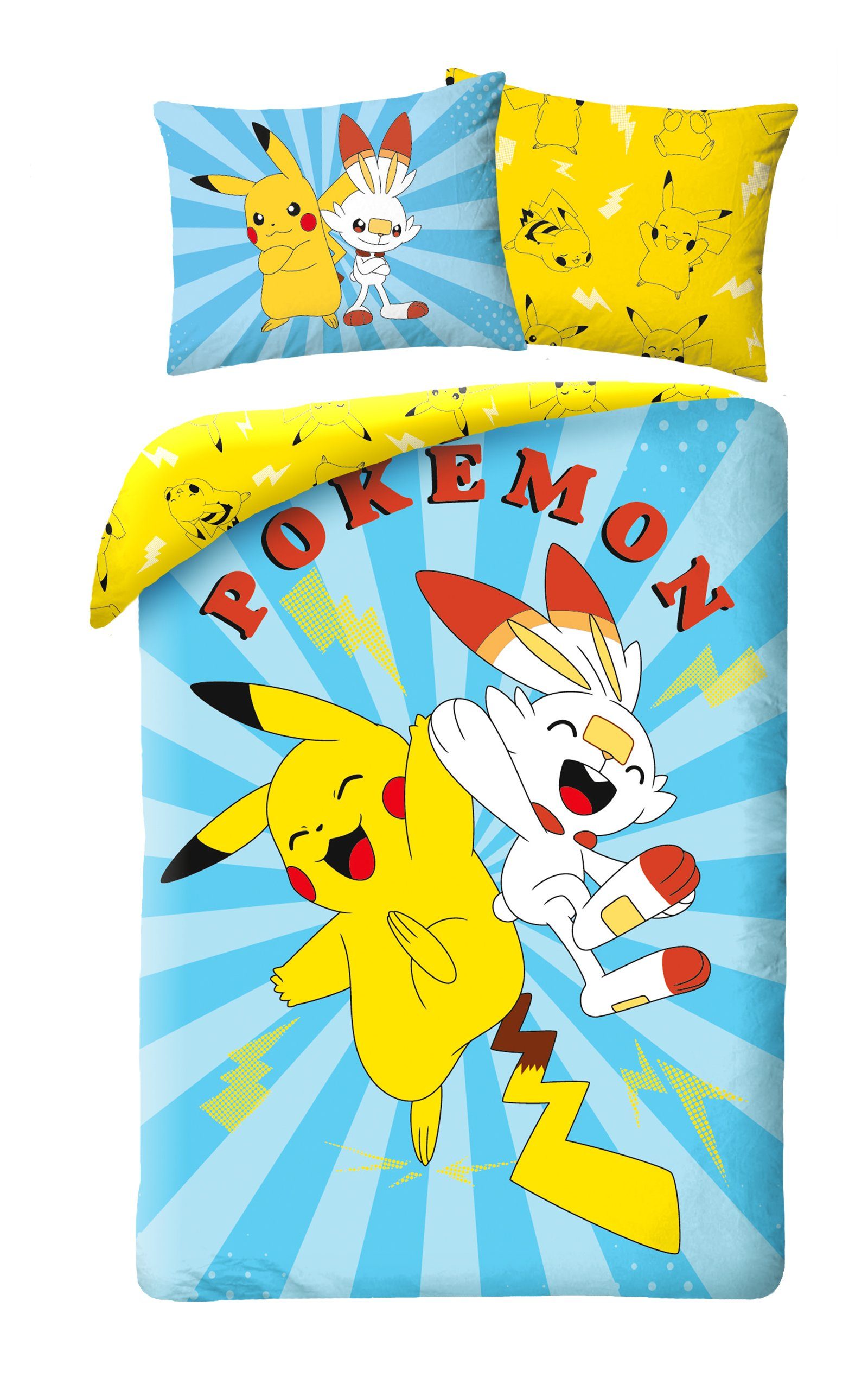 POKÉMON Bettwäsche Pokemon GO Pikachu Kinderbettwäsche