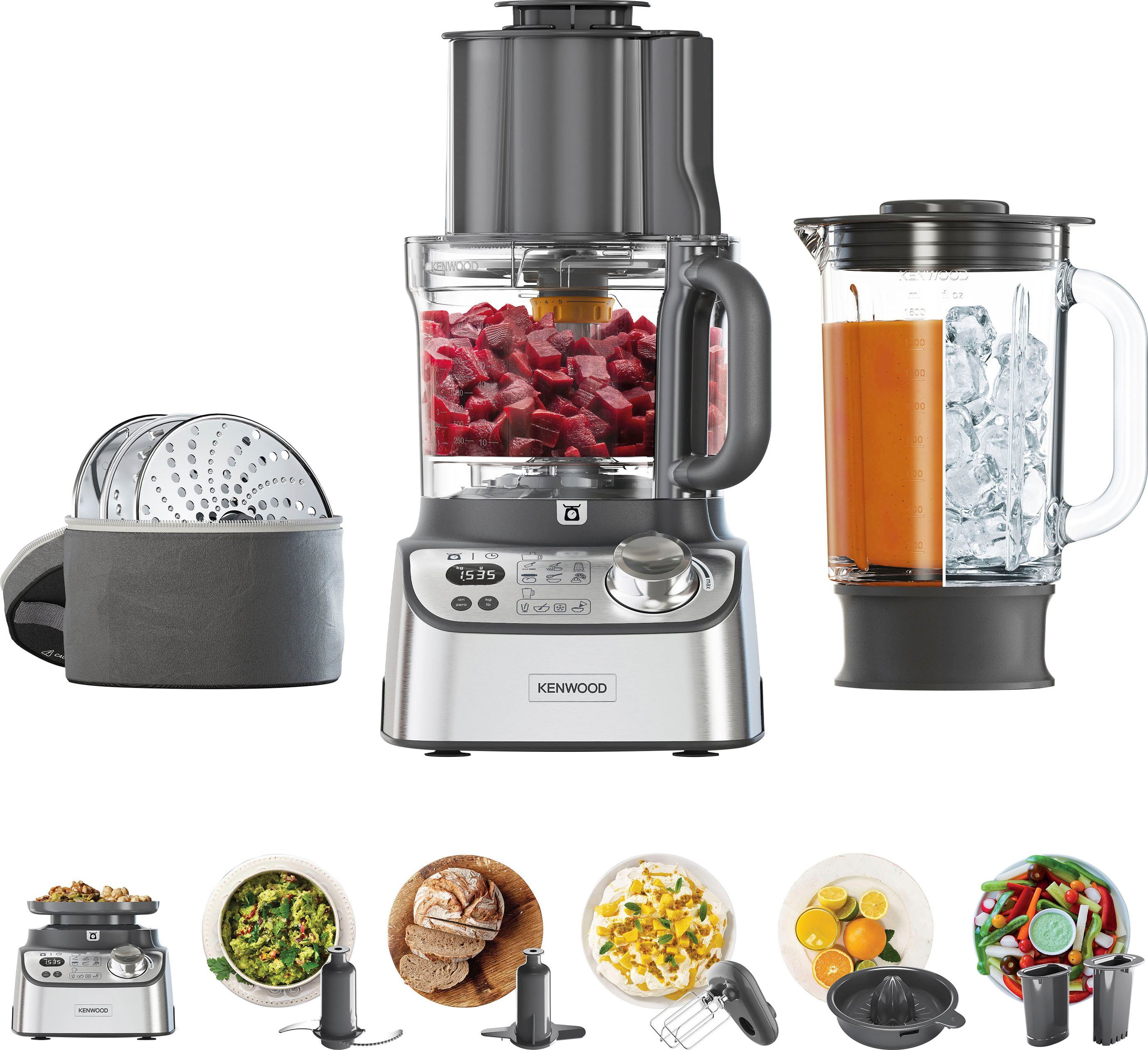 KENWOOD Kompakt-Küchenmaschine FDM72.990SS Multipro XL Weigh+,