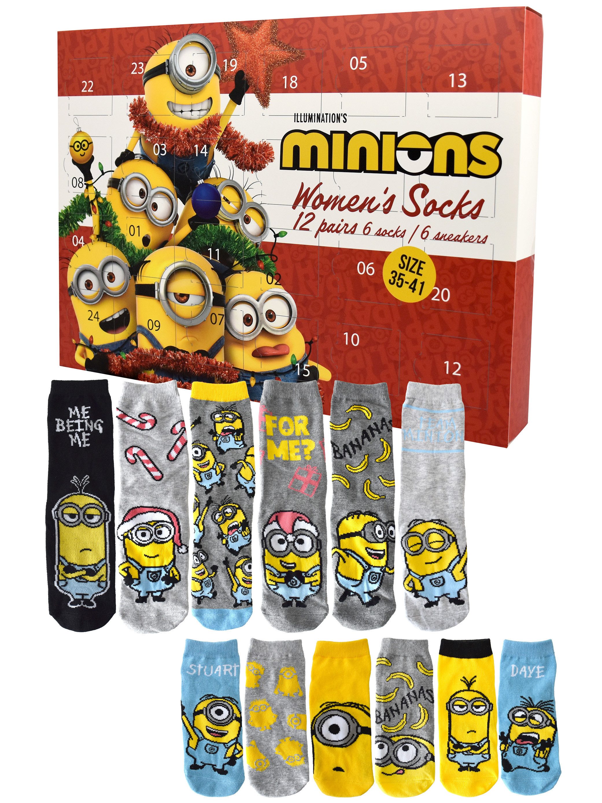 United Labels® Adventskalender Minions Socken Adventskalender