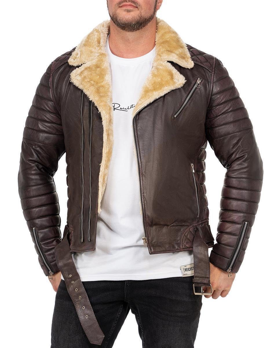 Reichstadt Lederjacke Herren Bikerjacke RS008LUX gefüttert