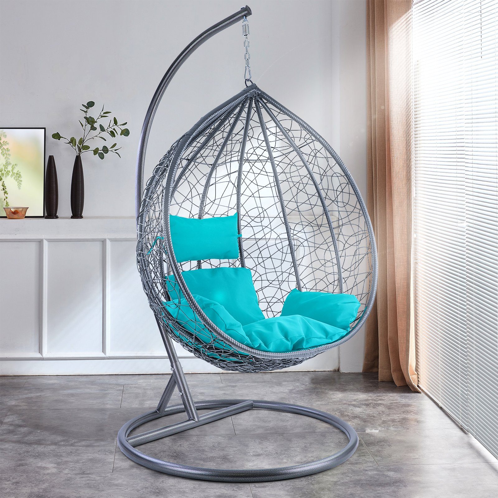 RAMROXX Hängesessel Hängesessel Miami XL Rattan