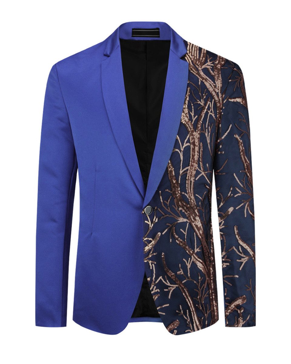 Allthemen Sakko Smokingjacke mit Pailletten Sakko