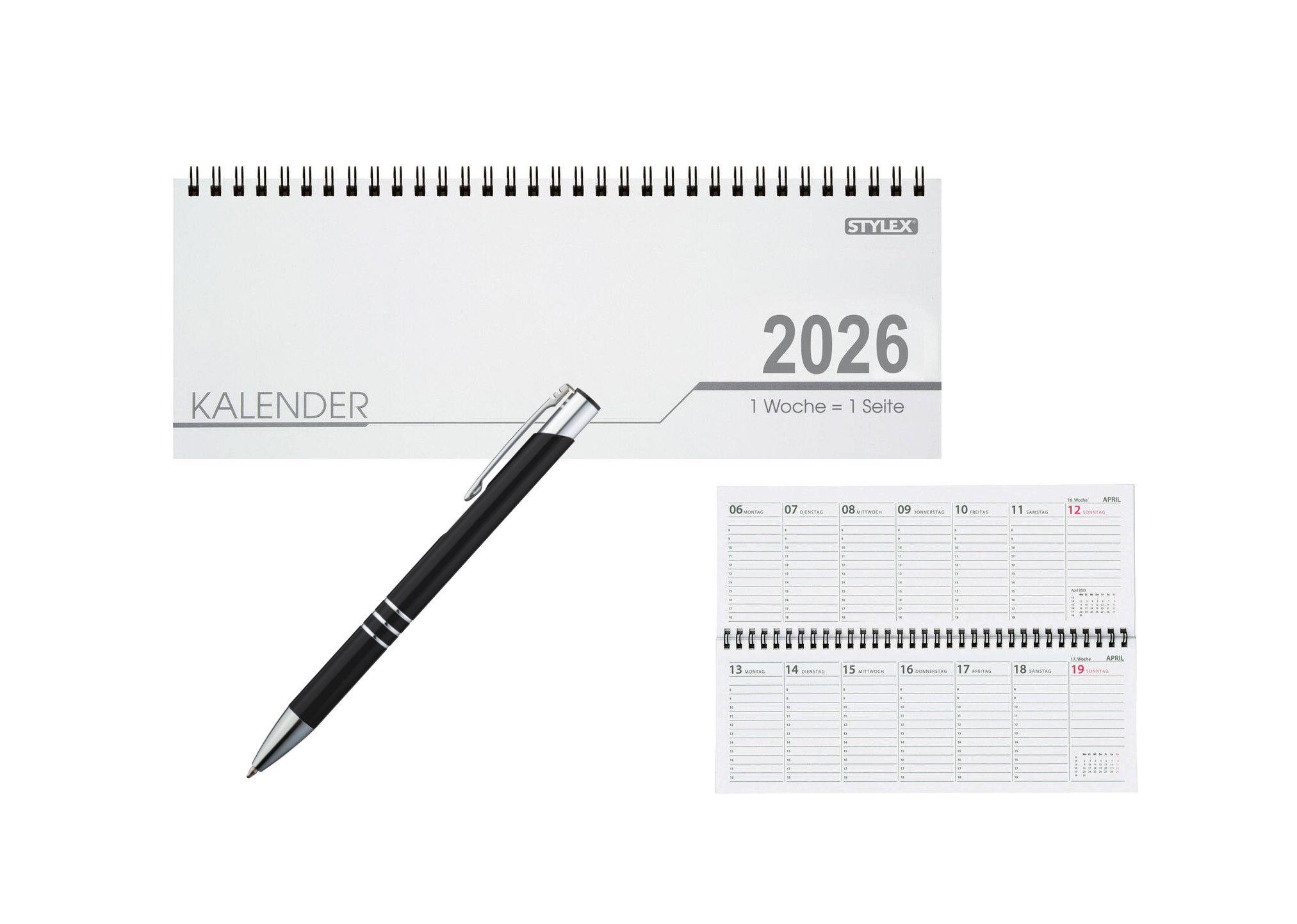 Stylex Schreibwaren Querkalender Schreibtisch Kalender 32