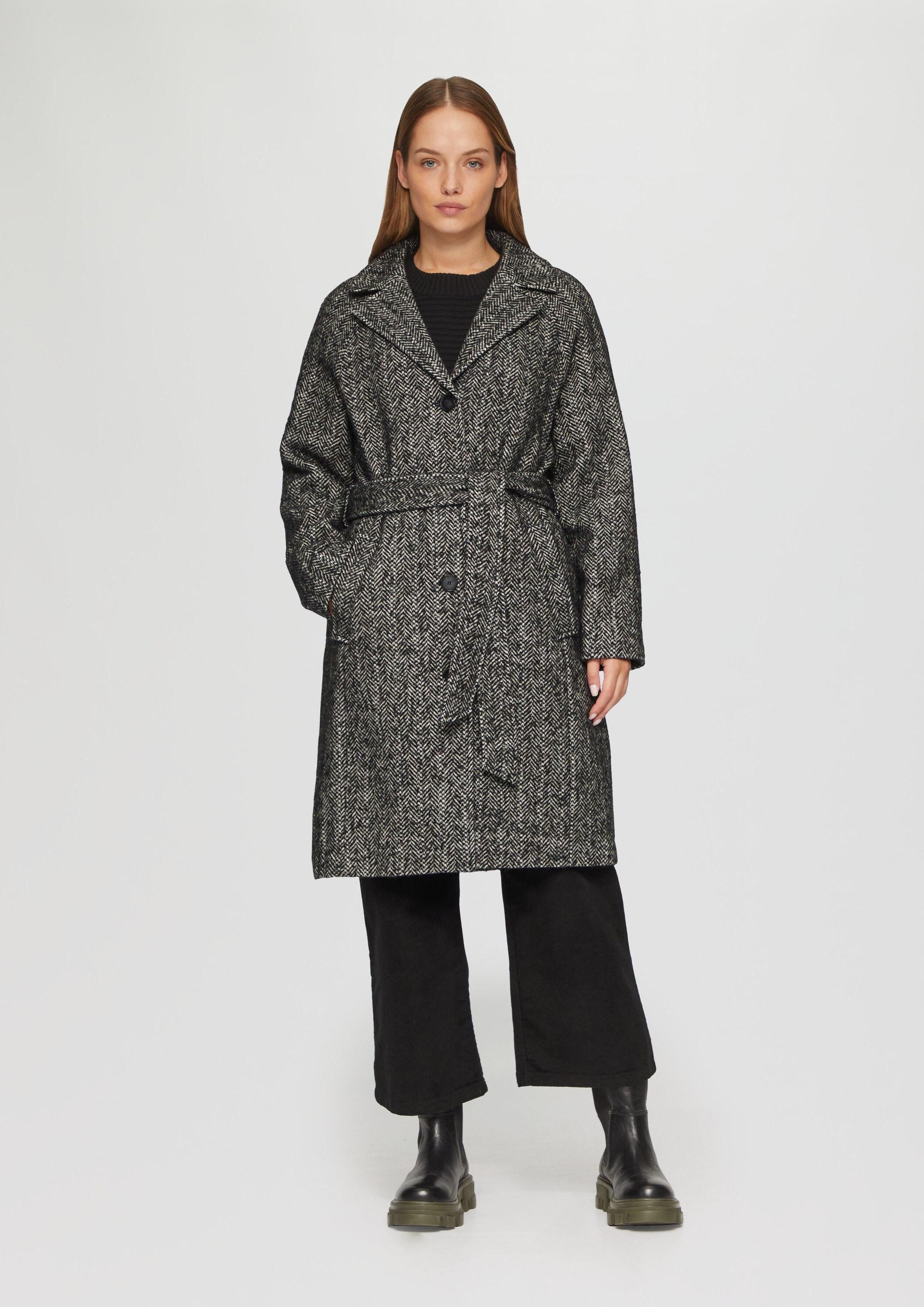 s.Oliver Funktionsmantel Outdoor-Mantel Wollmix-Mantel mit Bindegürtel