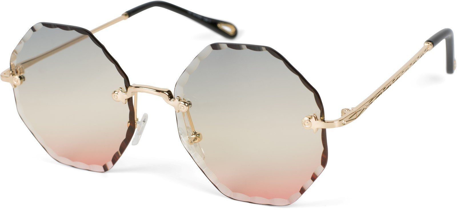 styleBREAKER Sonnenbrille Rahmenlose Runde Sonnenbrille mit