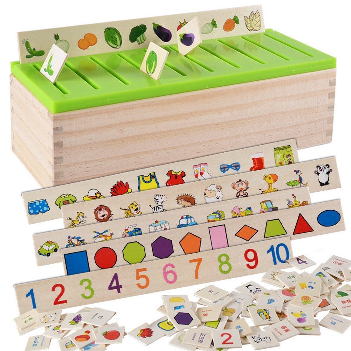 Welikera Lernspielzeug Montessori Holz Steckspiel, Sortierspiel,