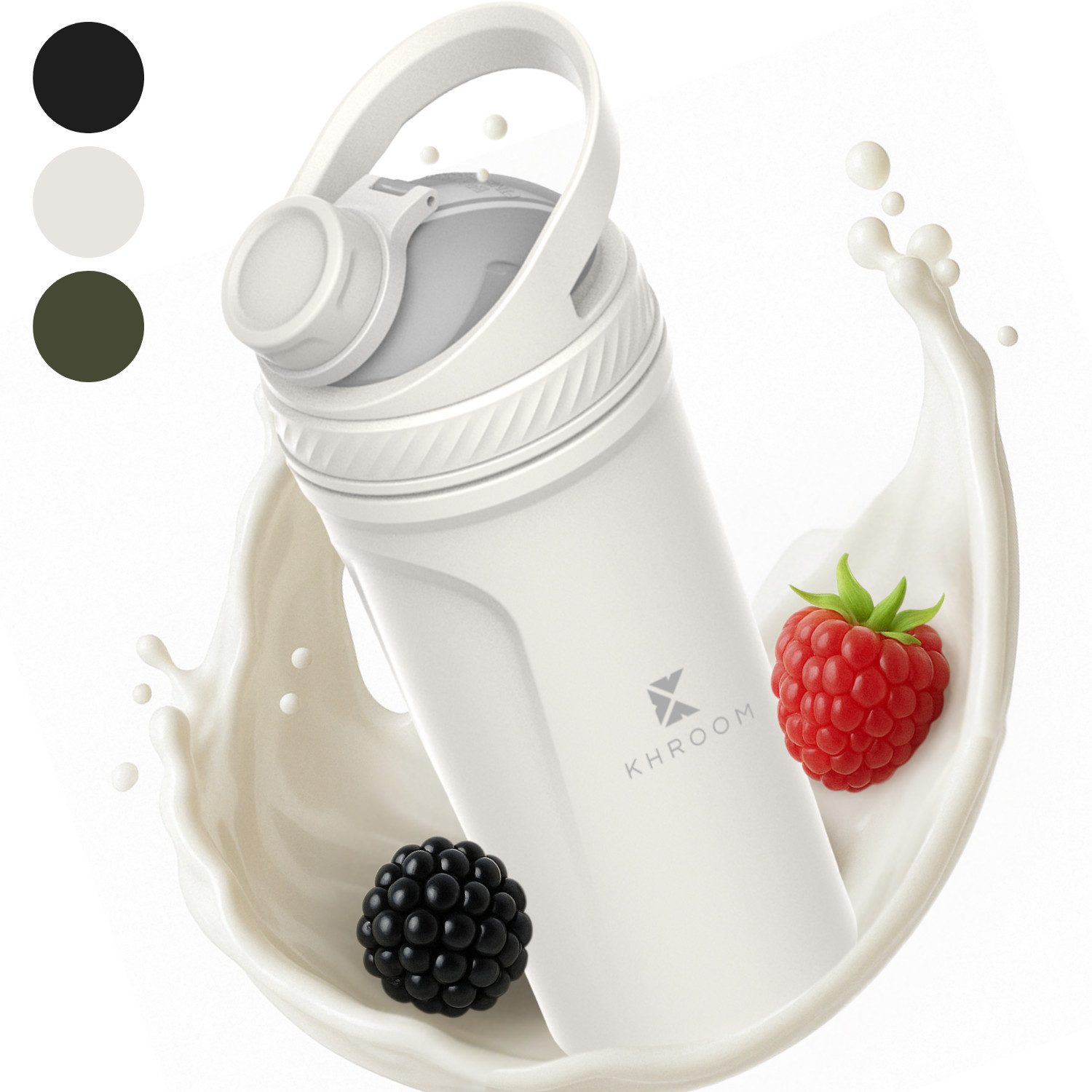 Khroom Protein Shaker aus Edelstahl mit