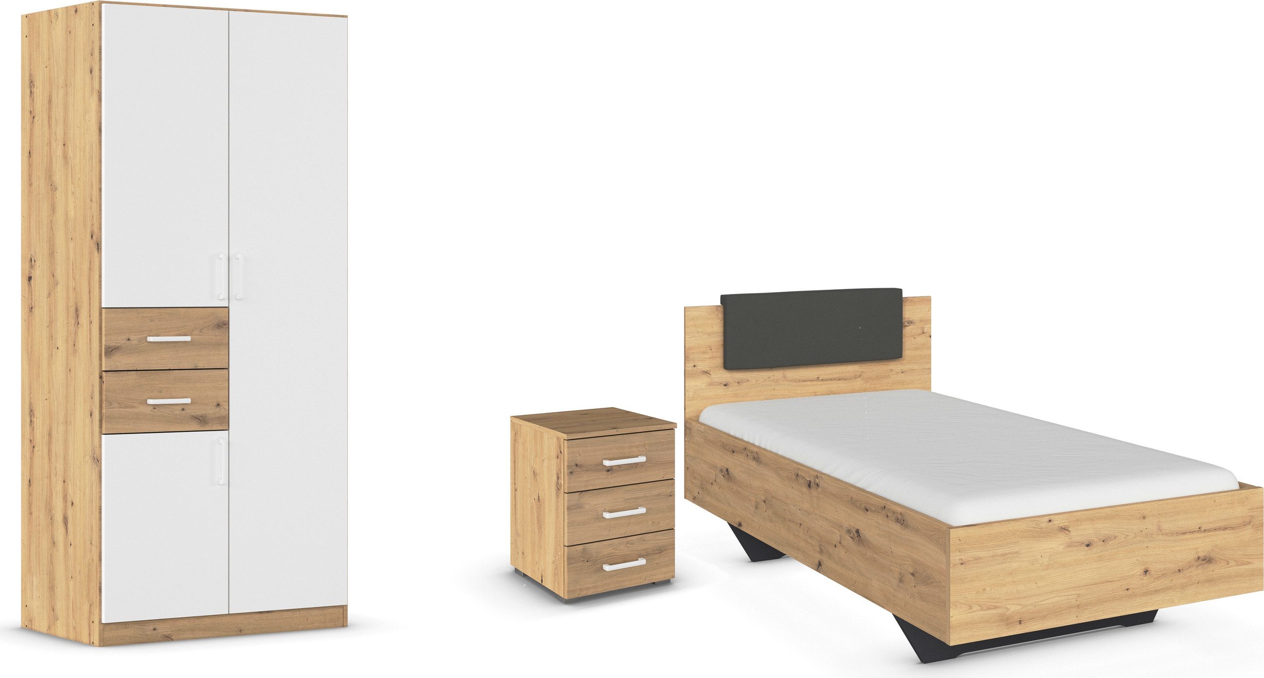rauch Schlafzimmer-Set Komplettzimmer Komplettschlafzimmer Schlafzimmer-Set (3-St)