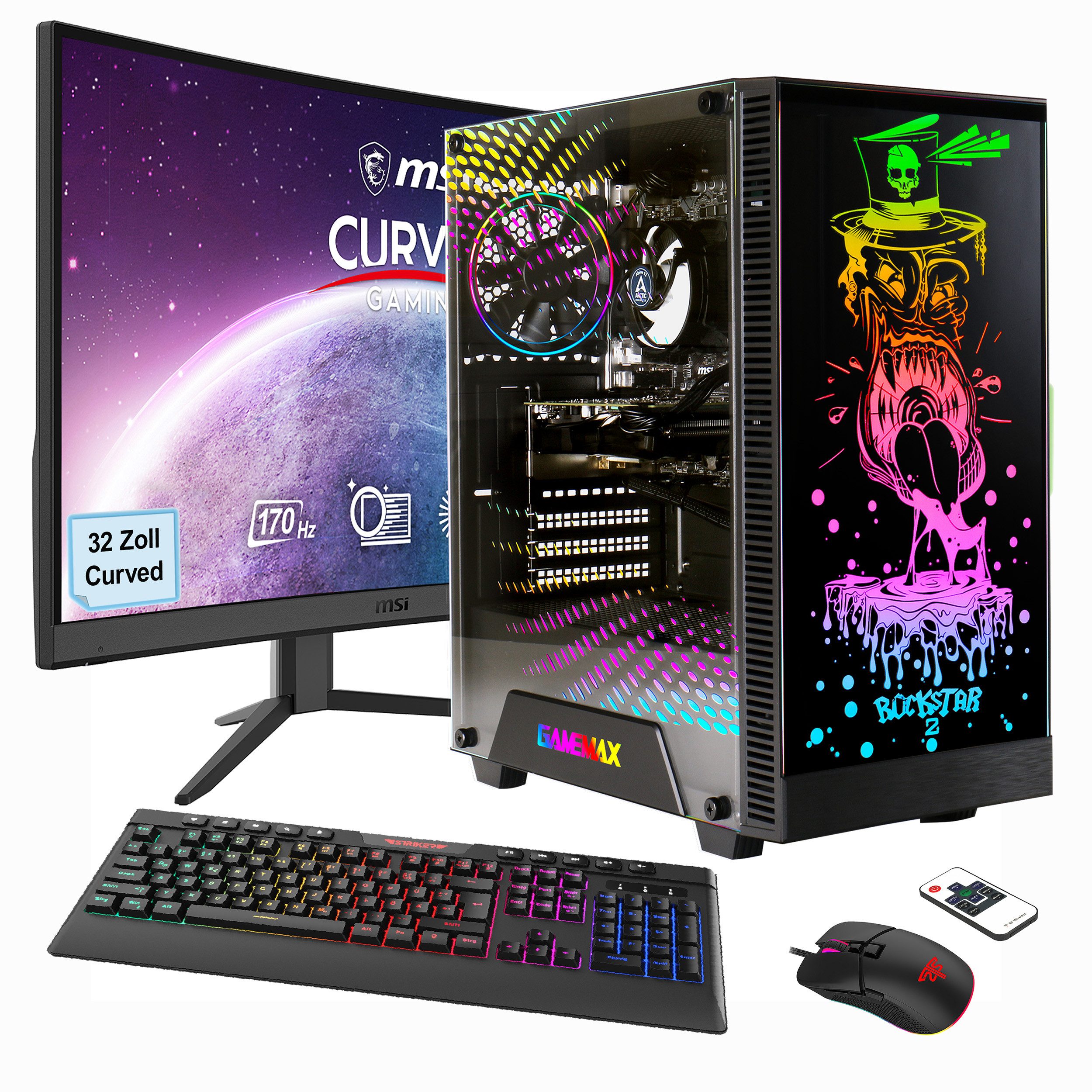 GAMEMAX Multimedia-PC Rockstar SET02498 PC-Komplettsystem (32',