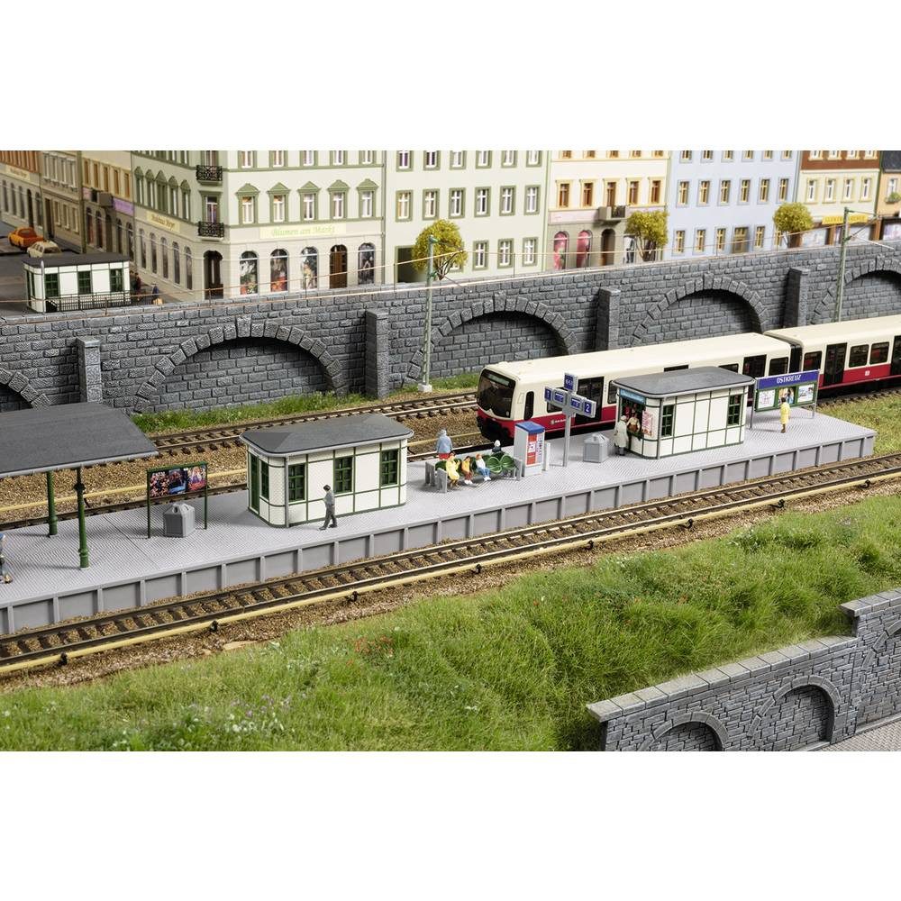 Auhagen Modelleisenbahn-Set TT S-Bahn Bahnsteigausstattung