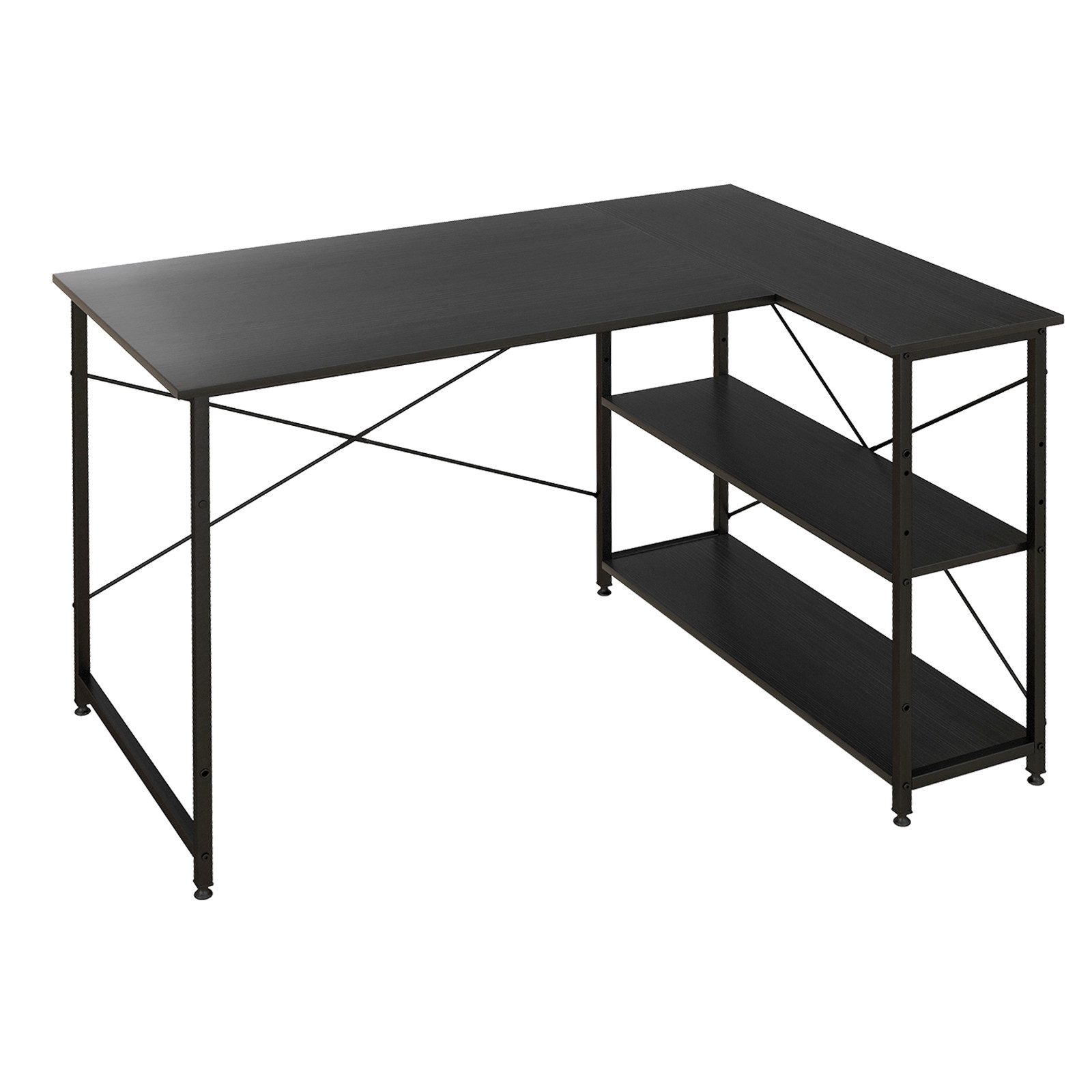 COSTWAY Eckschreibtisch, L-Form, mit Ablagefächern, 120x88x74,5cm