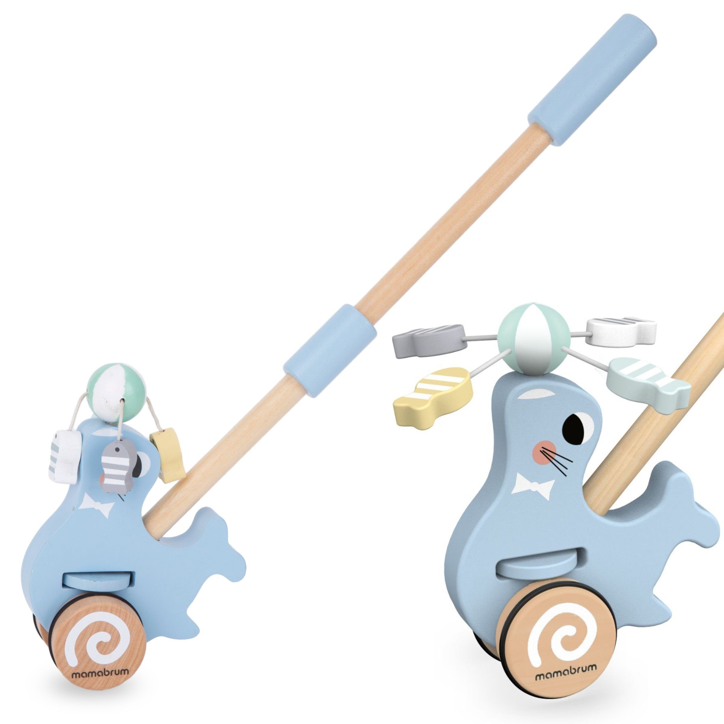 Mamabrum Lauflernhilfe Schiebetier Seehund - Lauflernspielzeug