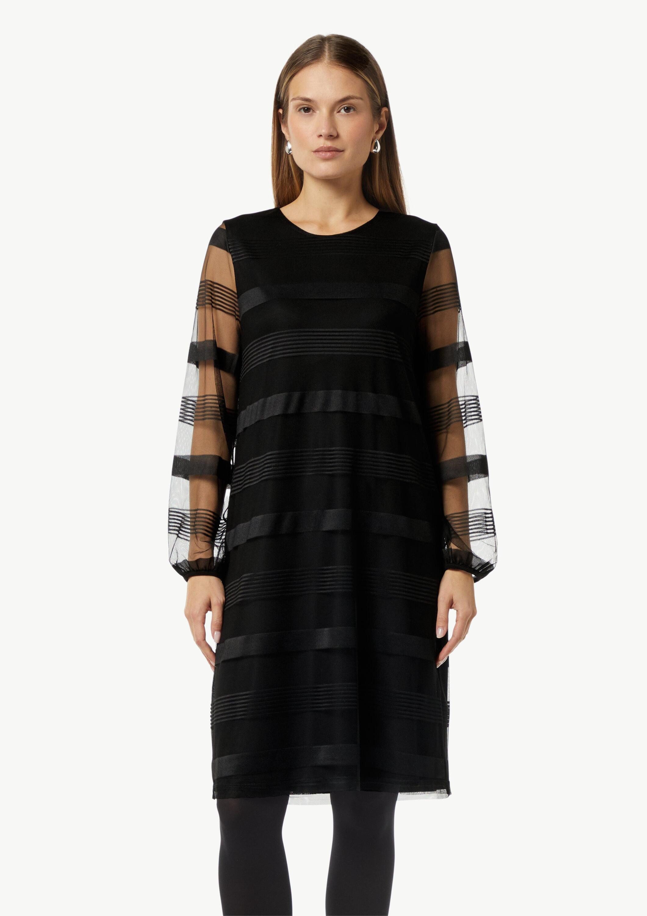 comma Minikleid Kleid Gestreiftes Mesh-Kleid