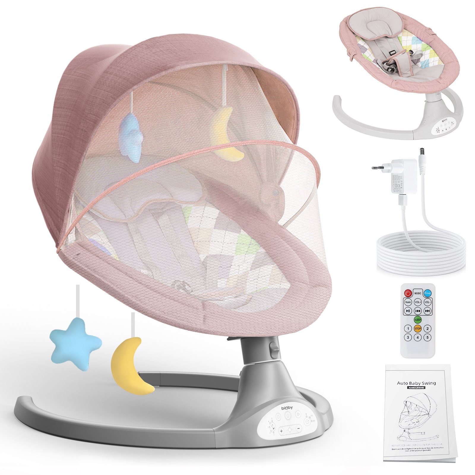 Insma Babywippe, elektrisch Babyschaukel bluetooth Musik