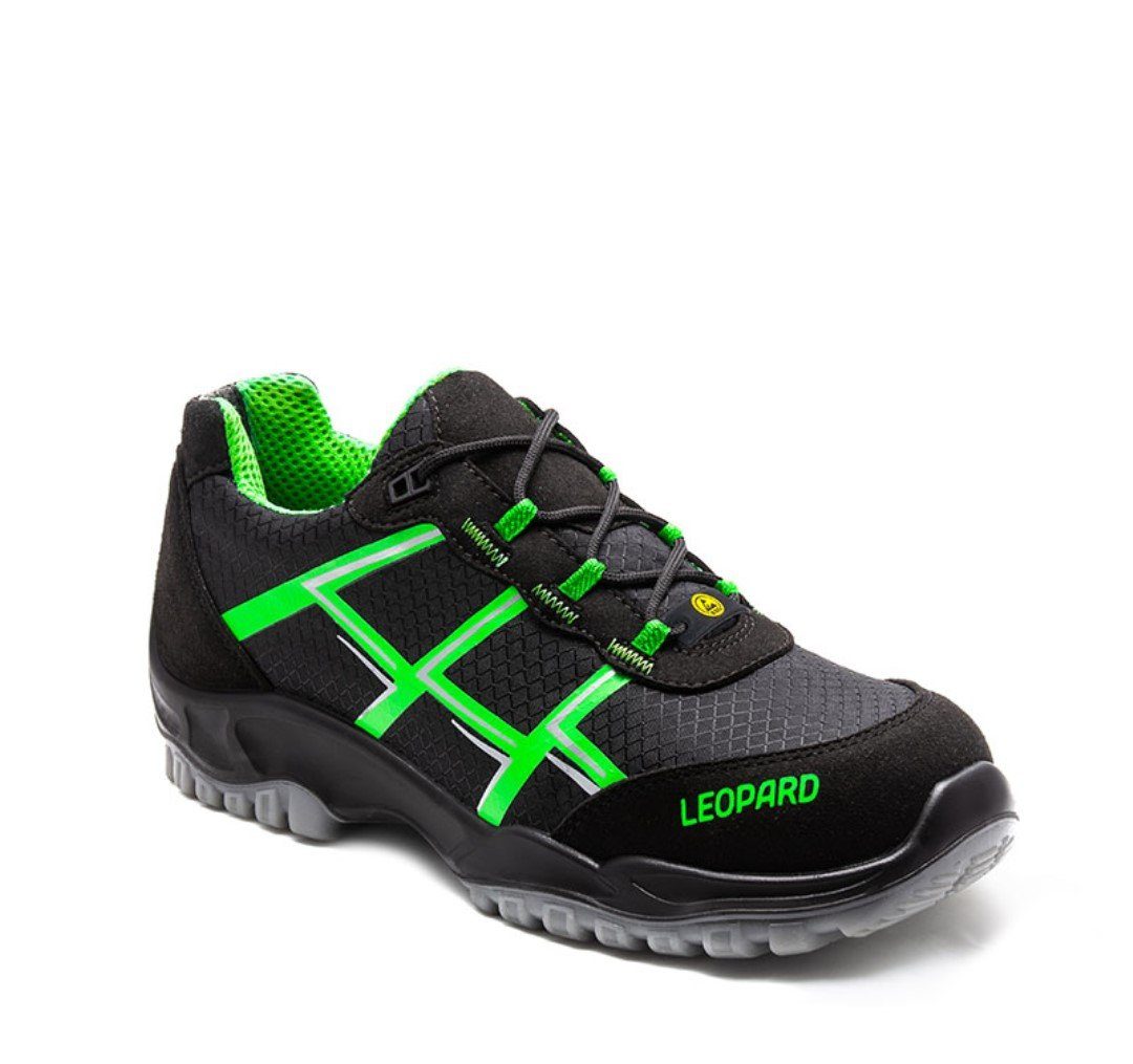 LEOPARD Sicherheitsschuhe S1 schwarz/grün ESD Sicherheitsschuh