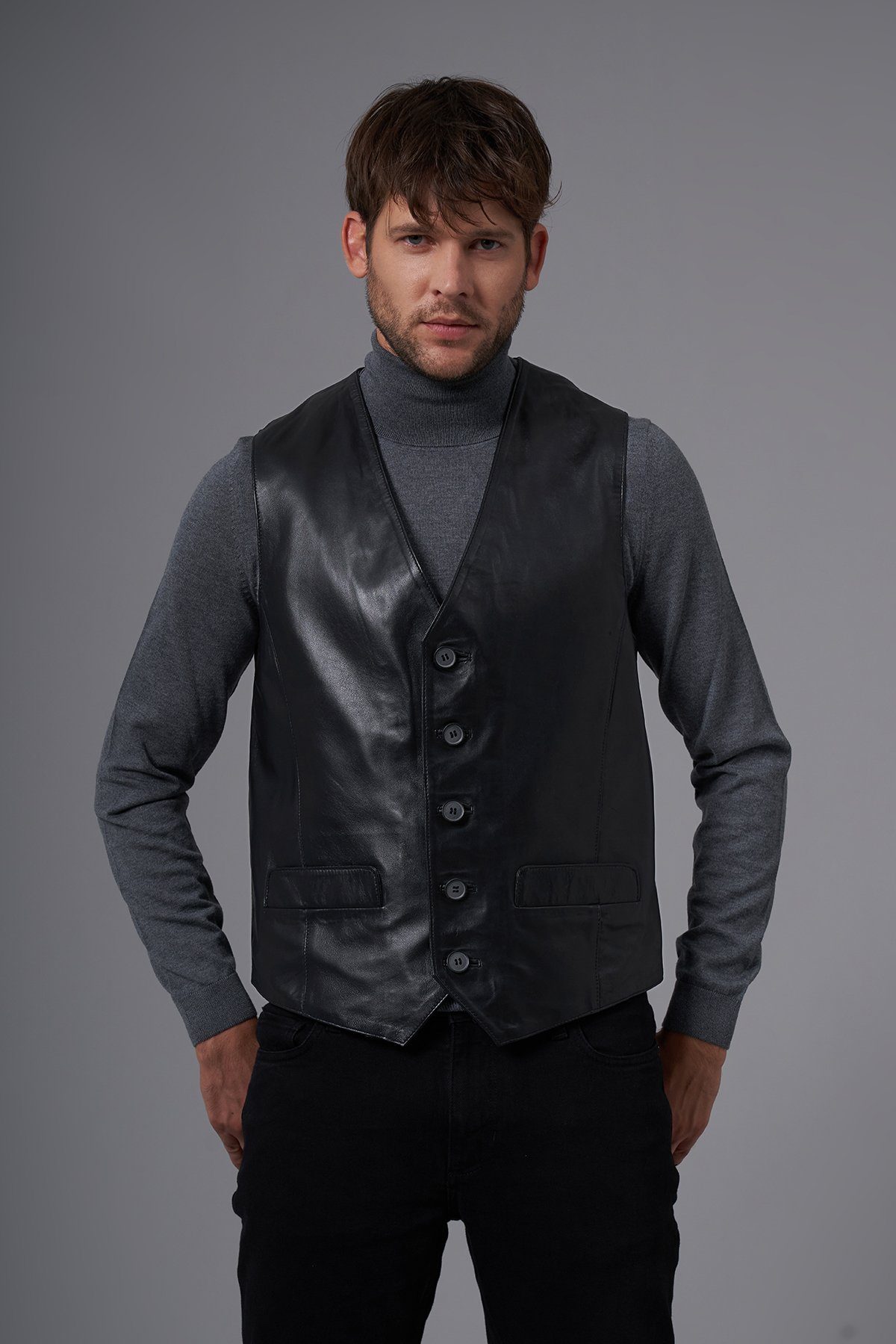 dc Dericompany Lederweste BD02368 Herren 'Coleman'