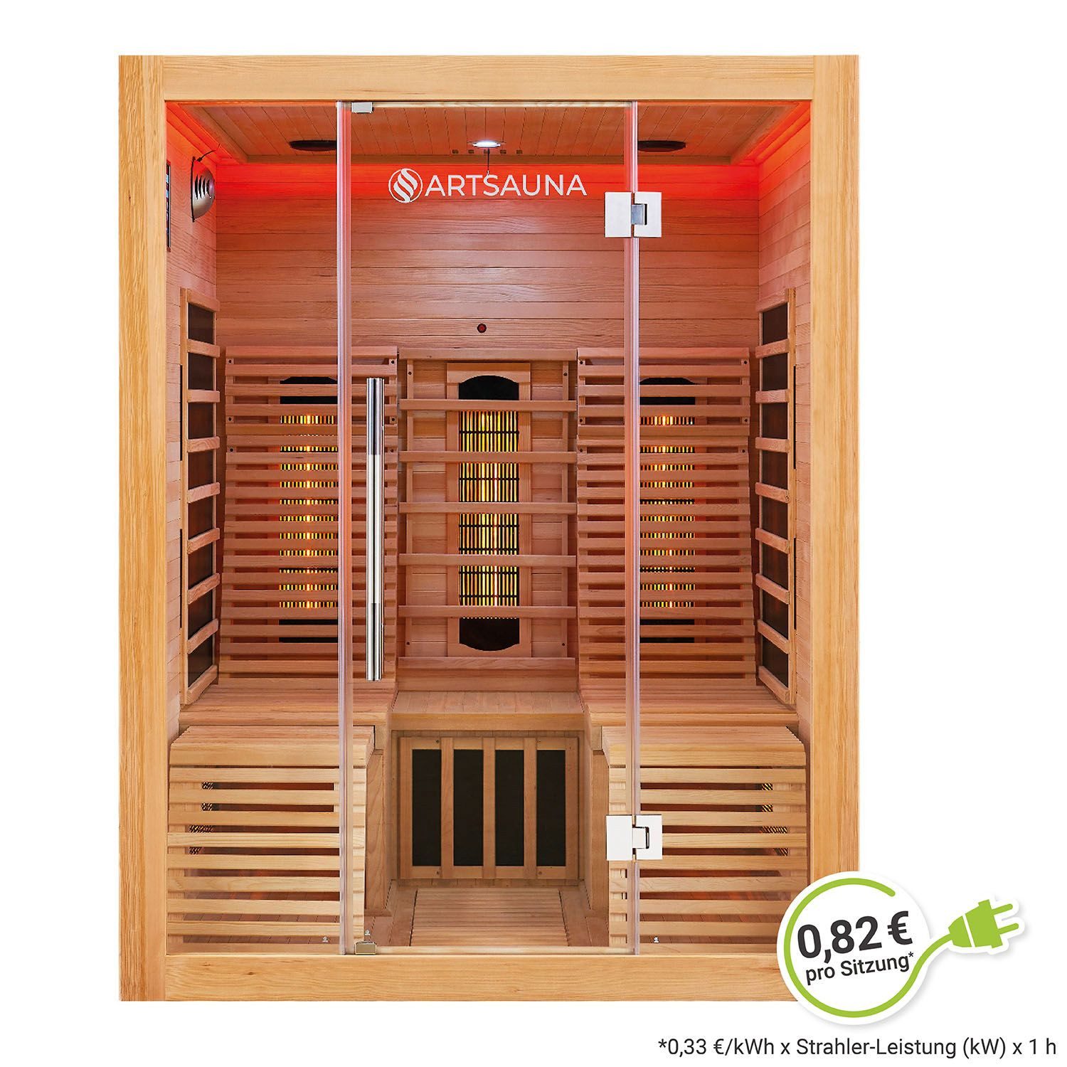 Artsauna Infrarotkabine Helsinki150 Dual-Technologie, für 3
